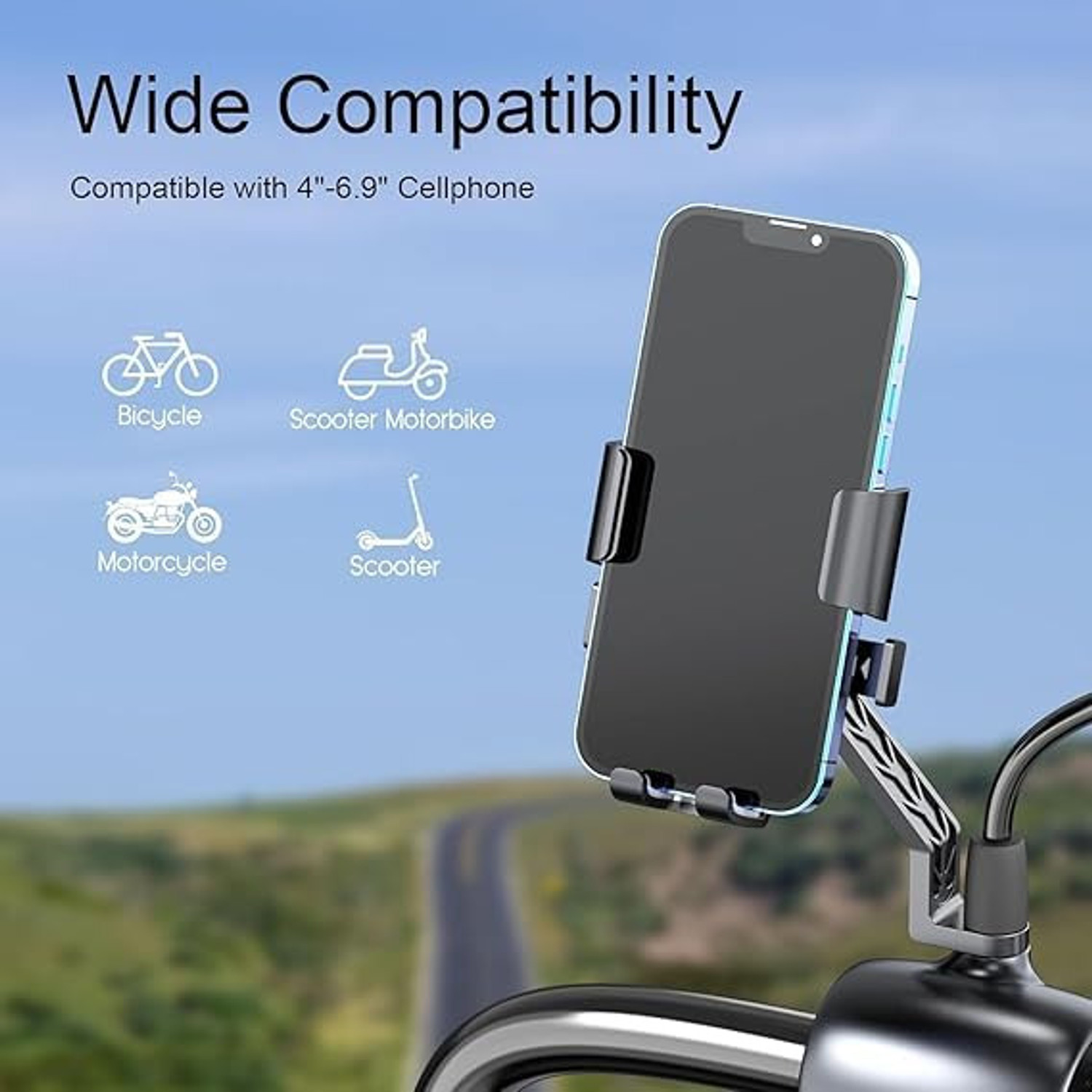 Image of X9X XY-089 Bike /Scooty Mobile Holder 360 Rotation Lock Clamp for Bike GPS Bike Mobile Holder