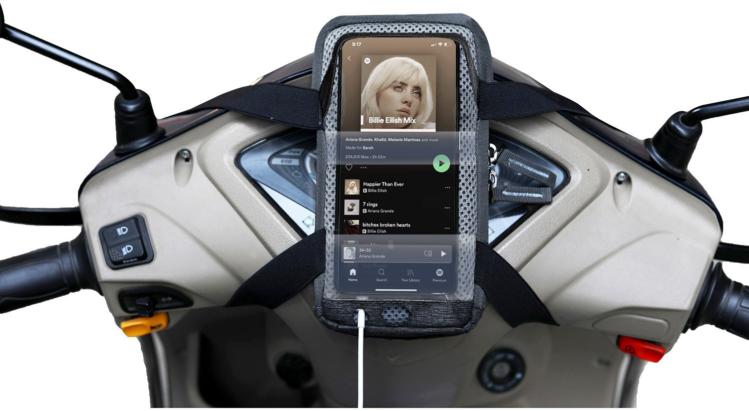 Image of HBM THE Pilot Mobile Holder for All Type of Scooters Activa scooty Bike Mobile Holder