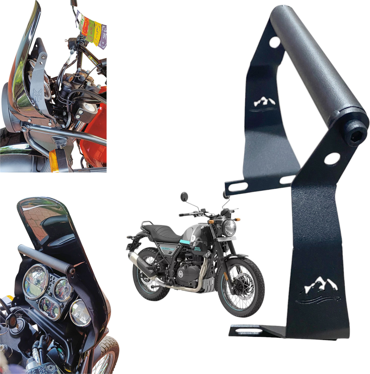 Image of Dhe Best Motorcycle Premium GPS Mount Frame Mobile Holder Mount for RE Scram 411 Bike Mobile Holder