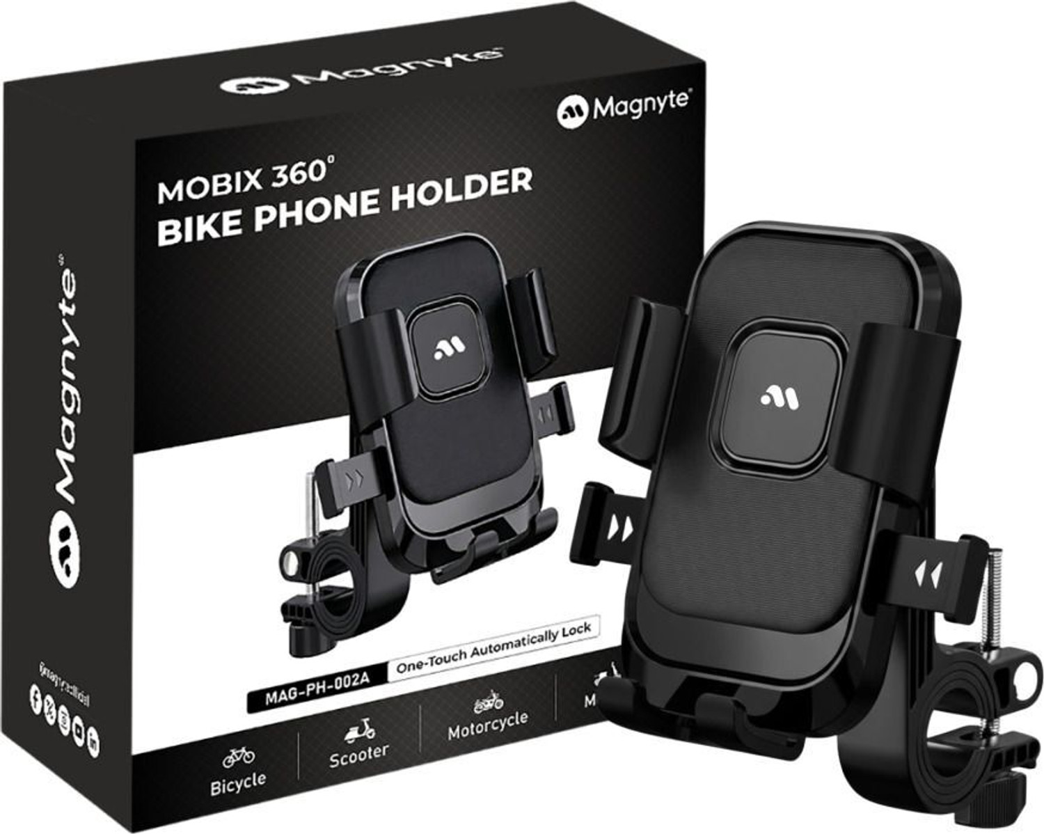 Image of Magnyte Mobix 360 Rotatable Universal Compatibility Adjustable Bike Mobile Holder