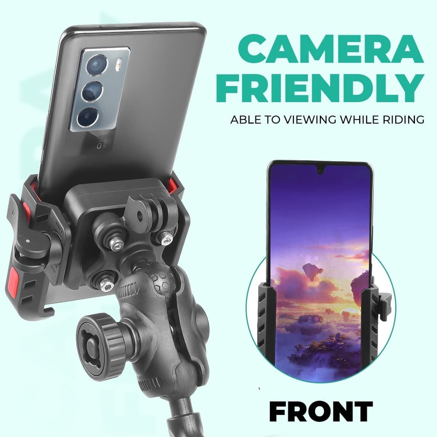 Image of SIMTAC SIMTAC Adjustable Mobile for Bike & Scooters Secure Lock Bike Mobile Holder