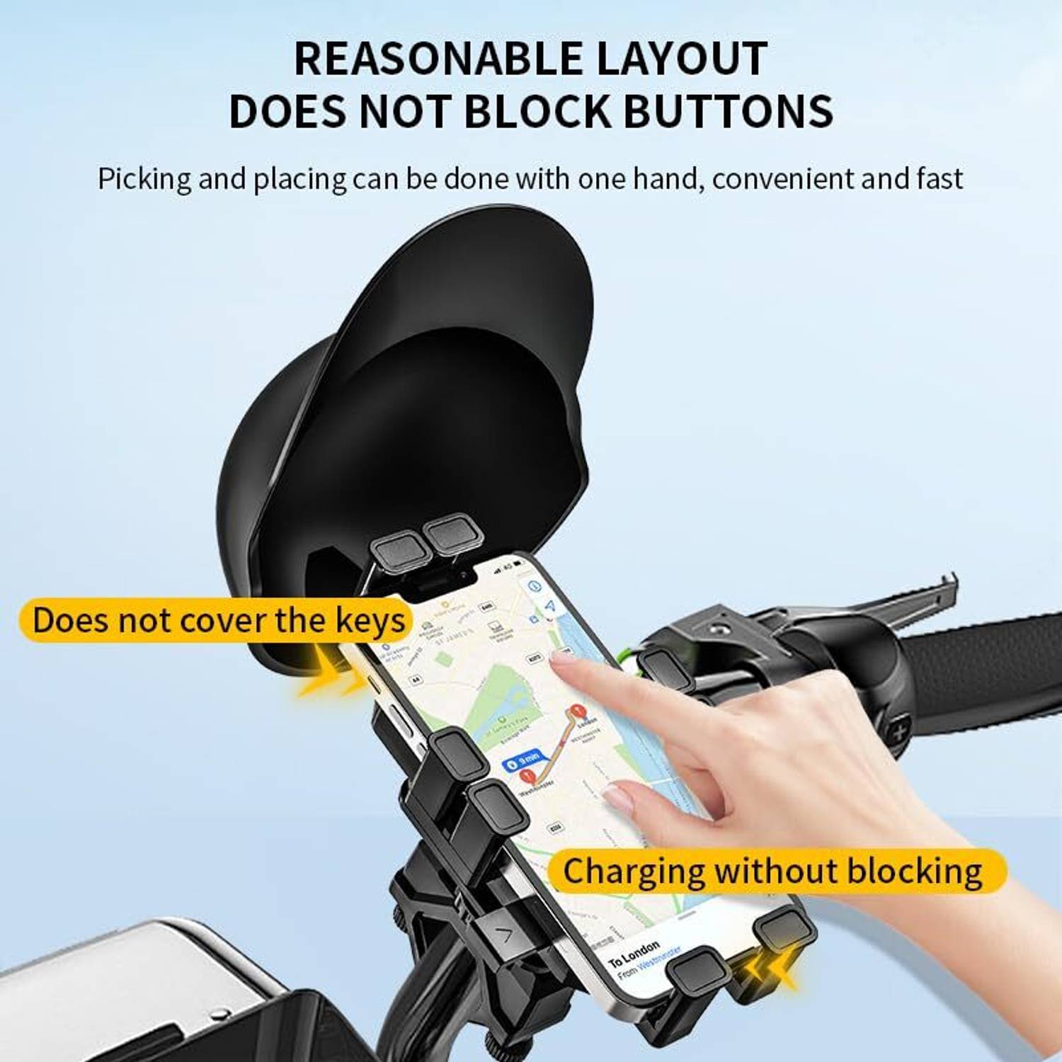 GLANGEH Side Mirror Bike Phone Holder - Image 5