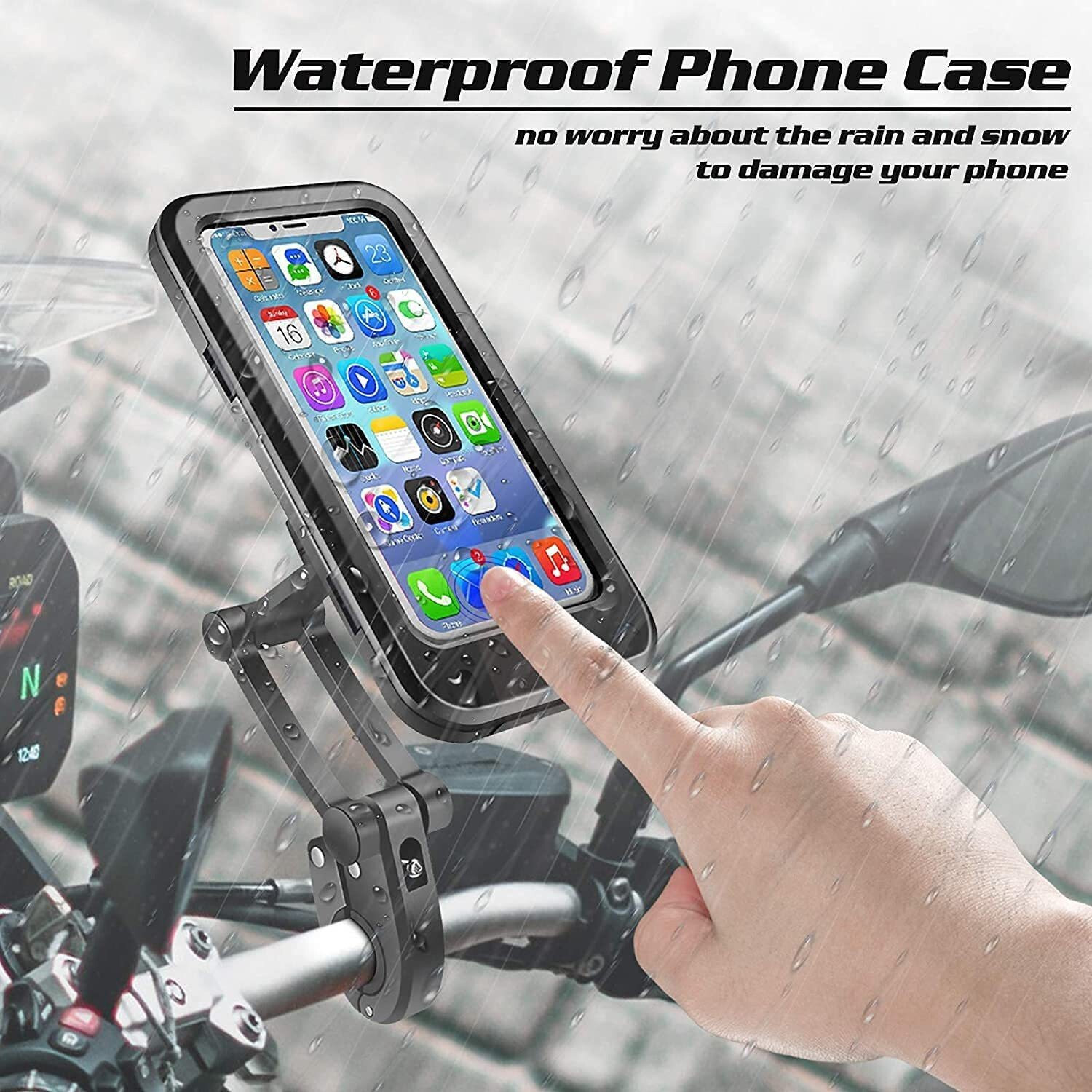 Image of VOFFY Adjustable Waterproof Motorcycle Bike Phone Holder Case stand Bike Mobile Holder