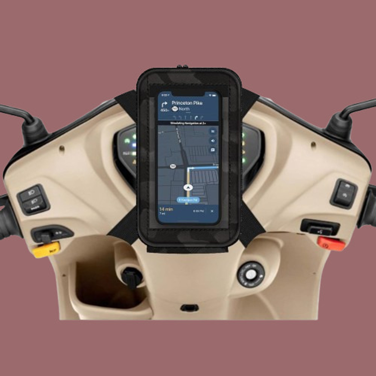 Image of DARKWAVE Mobile Holder for Scooty Mobile Pouch for Scooter Bike Mobile Holder-92 Bike Mobile Holder