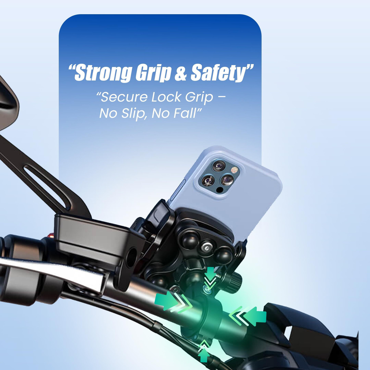 Image of Moto Genius Anti-Vibration 360 Rotating Bike Bicycle Scooter Phone Holder | Aluminium Bike Mobile Holder