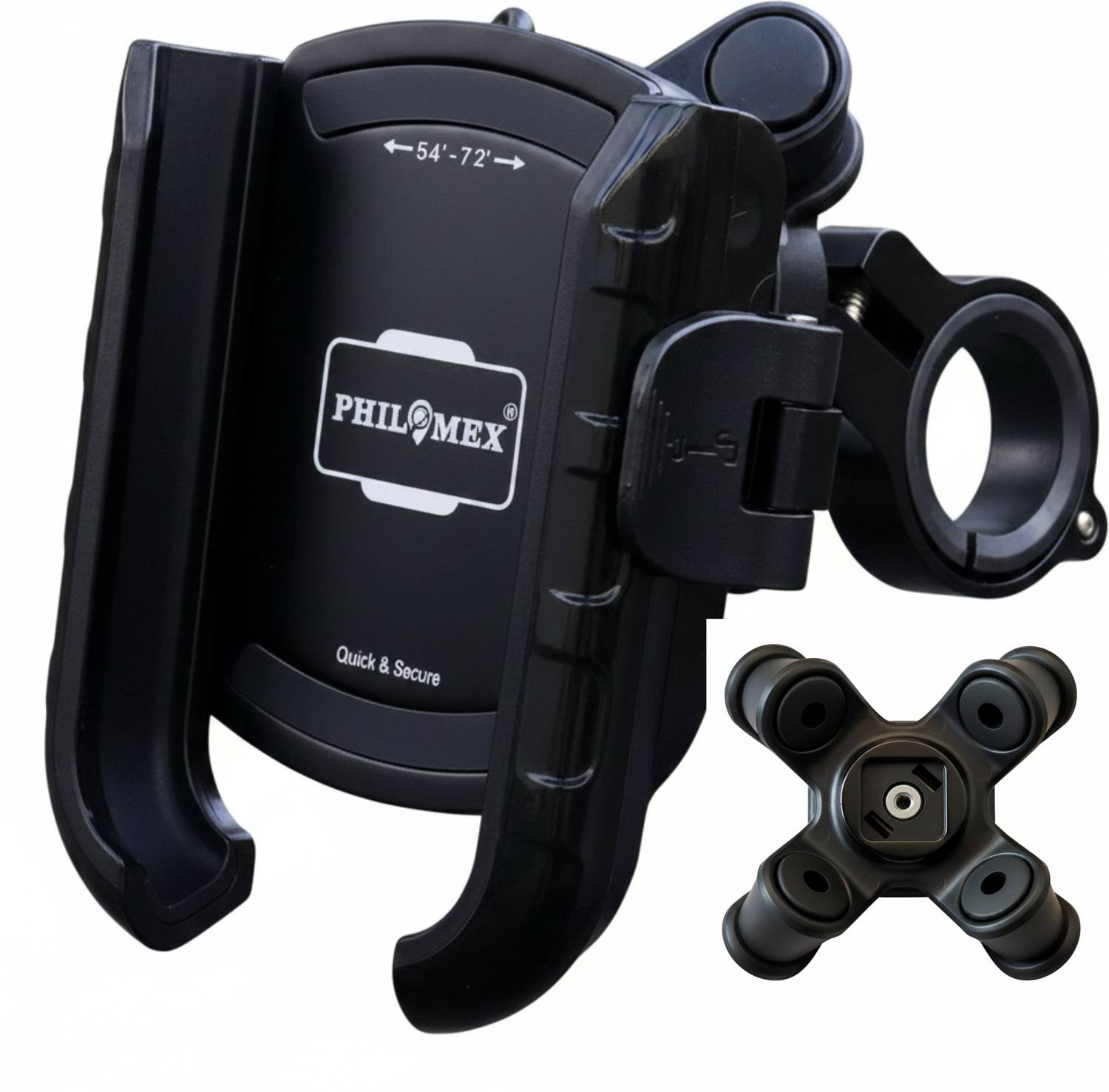 Philomex Anti-Vibration Damper Clip-On Bike Mobile Holder Black - Image 1