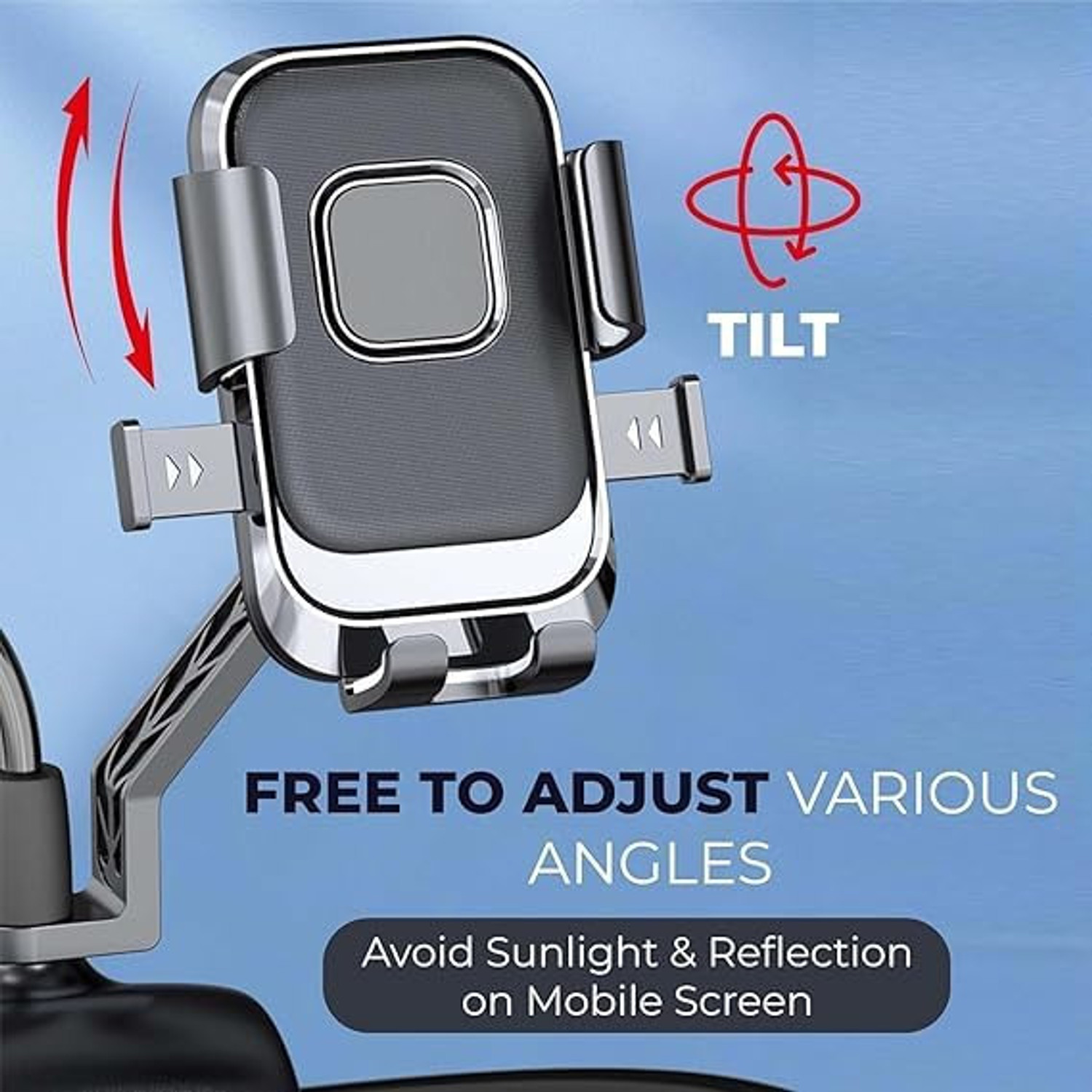Image of X9X XY-089 Bike /Scooty Mobile Holder 360 Rotation Lock Clamp for Bike GPS Bike Mobile Holder
