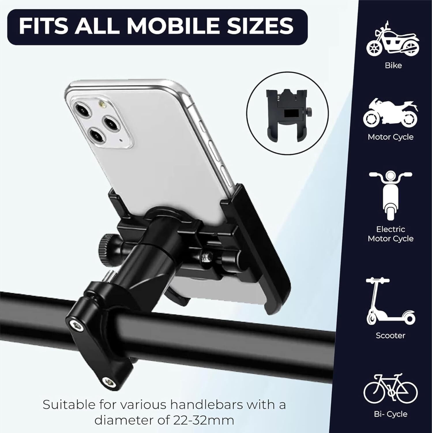 Image of TROST Premium Quality Universal 360 Degree-03 Metal Body Stand Fits All Smartphones Bike Mobile Holder