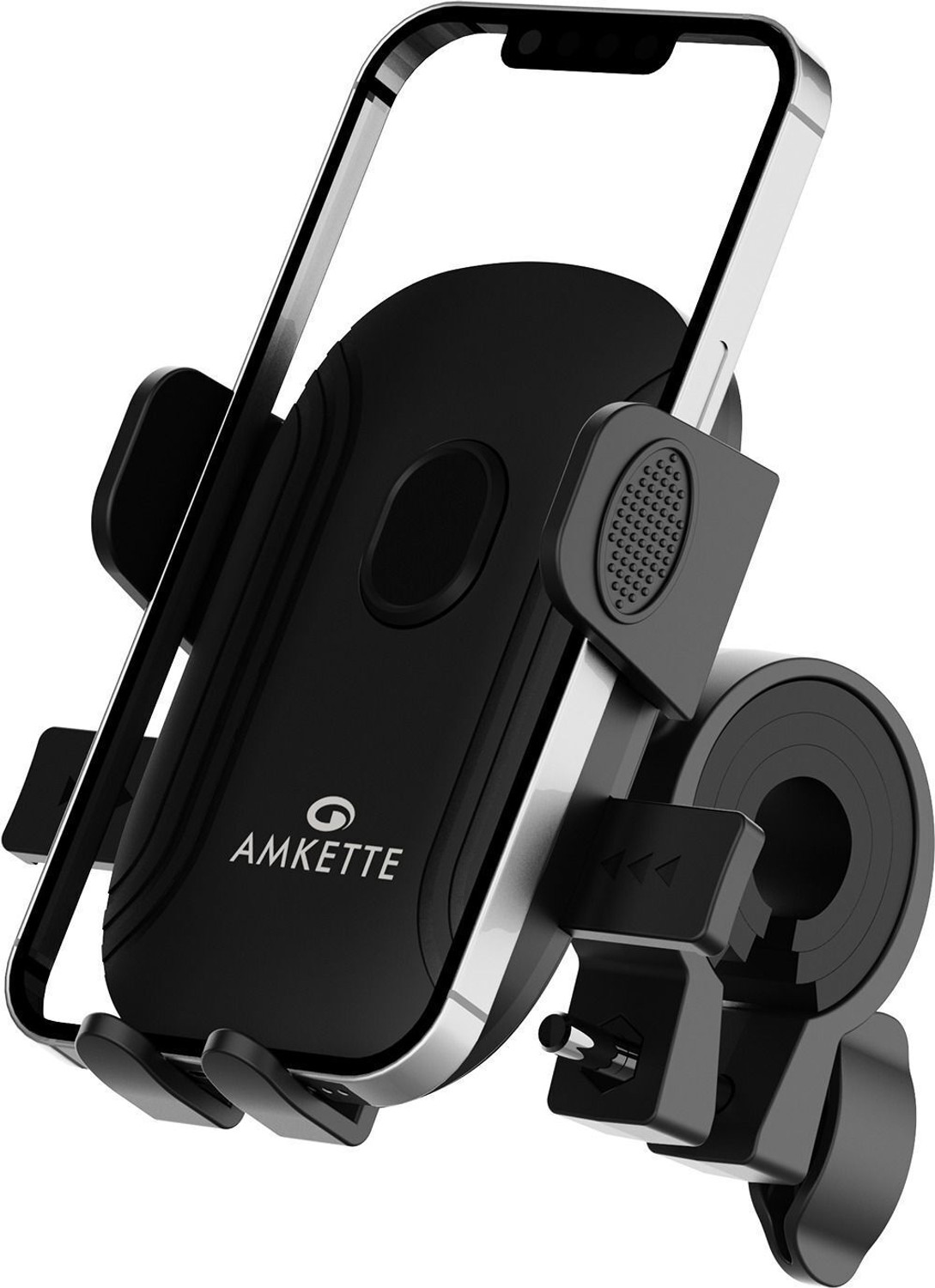 Image of AMKETTE iGrip Secure S Phone Mount with 360 Rotational 3-Layer Grip, Fits 3.5 inch-7 inch Bike Mobile Holder