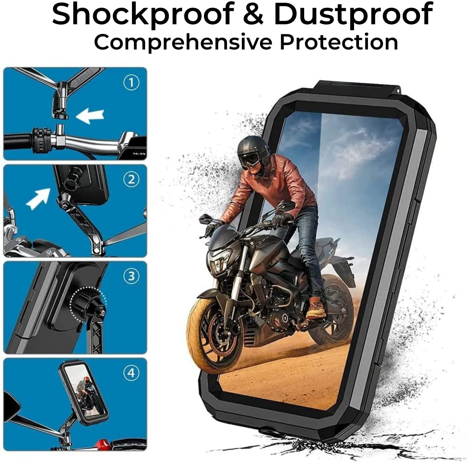 Image of FwellT Bike /Scooty Mobile Holder Waterproof 360 Rotation GPS Holder Bike Mobile Holder
