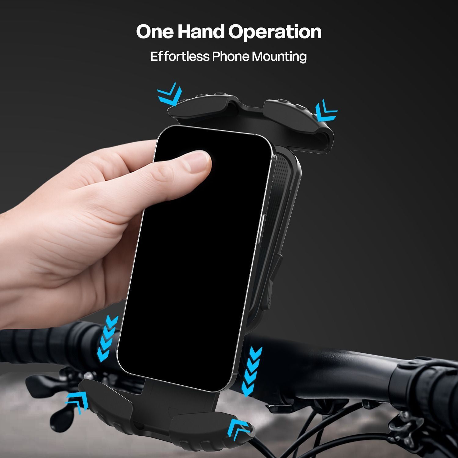Image of AMKETTE iGrip Secure X Mobile Holder for Bike with One-Press Locking Bike Mobile Holder