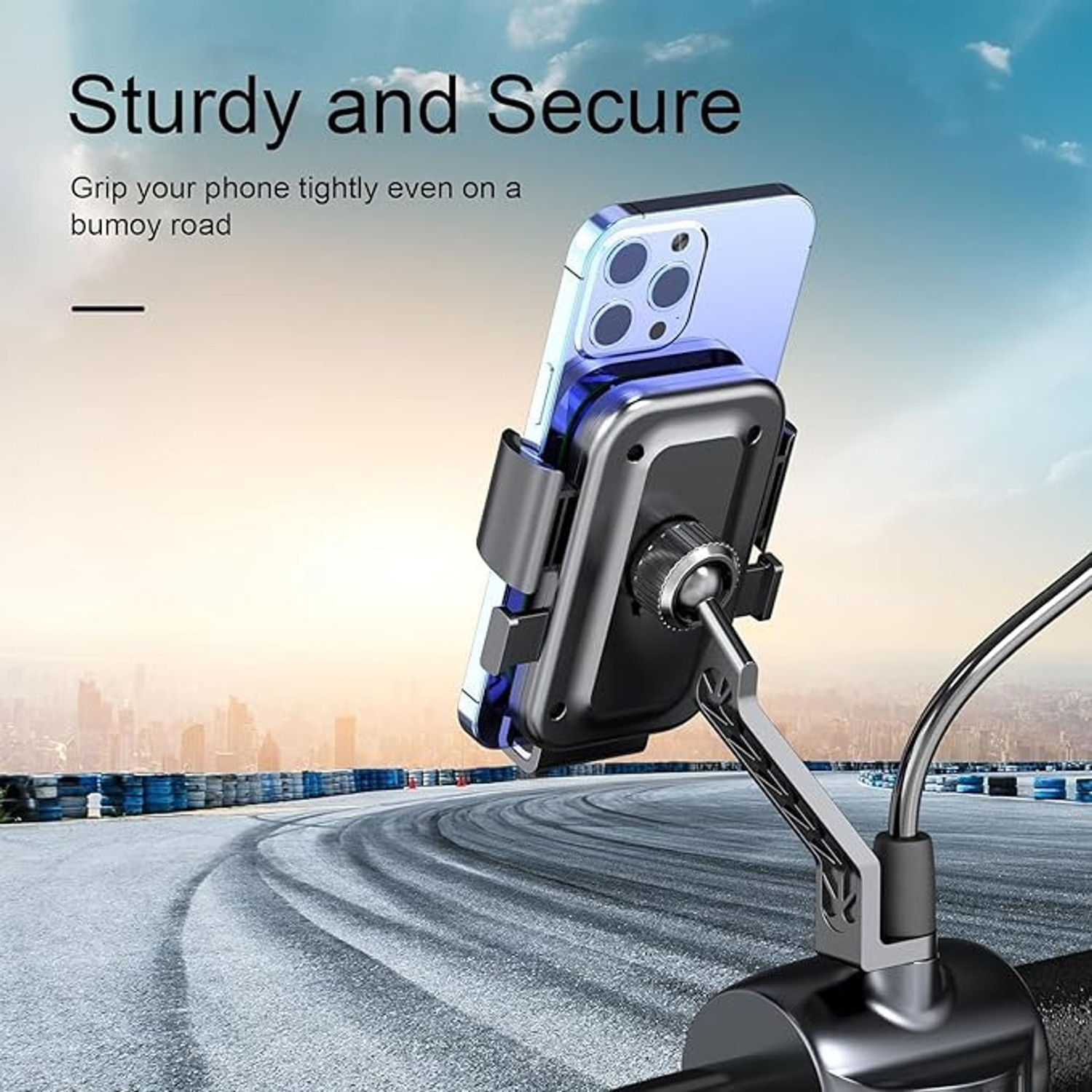 Image of X9X XY-089 Bike /Scooty Mobile Holder 360 Rotation Lock Clamp for Bike GPS Bike Mobile Holder