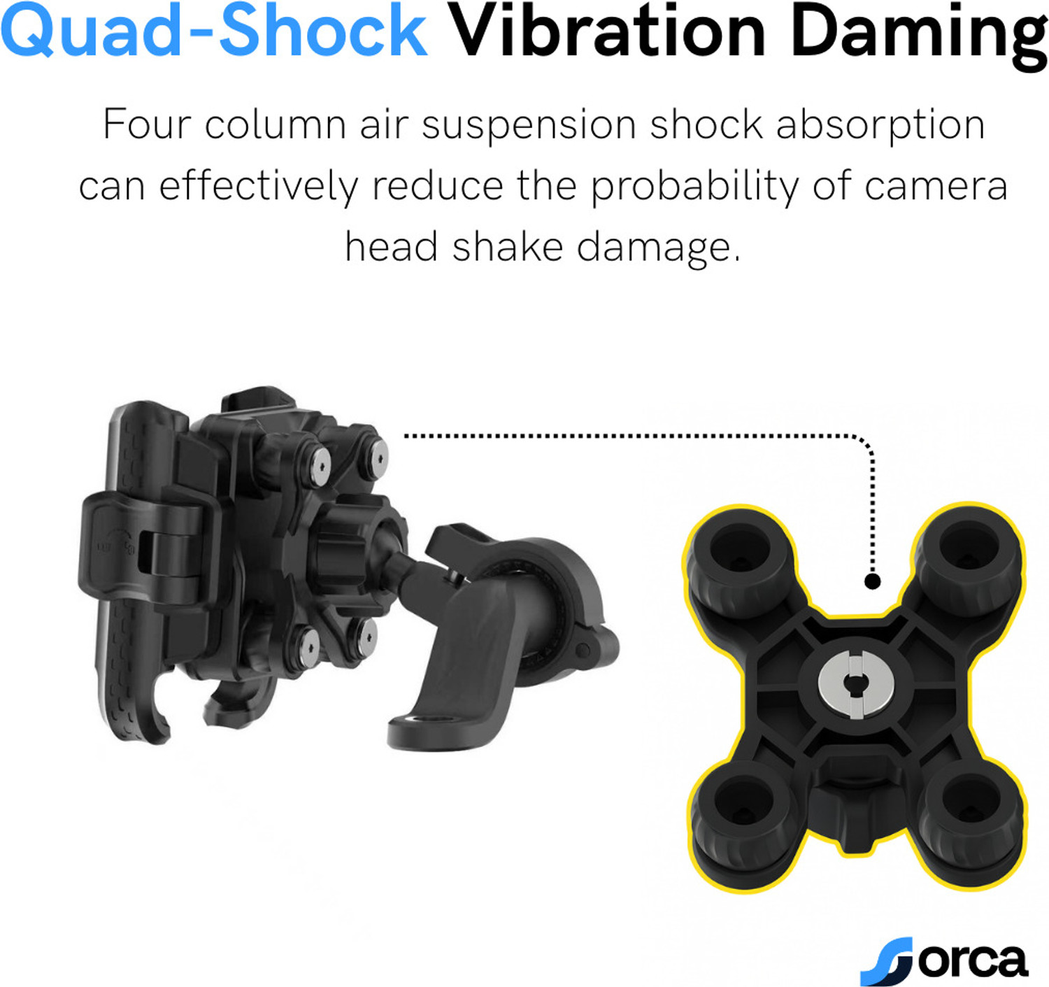 Image of ORCA M21 Pro+ Bike Phone Mount, Quad-Shock Dampener, 360 Quick Release Stable! Bike Mobile Holder