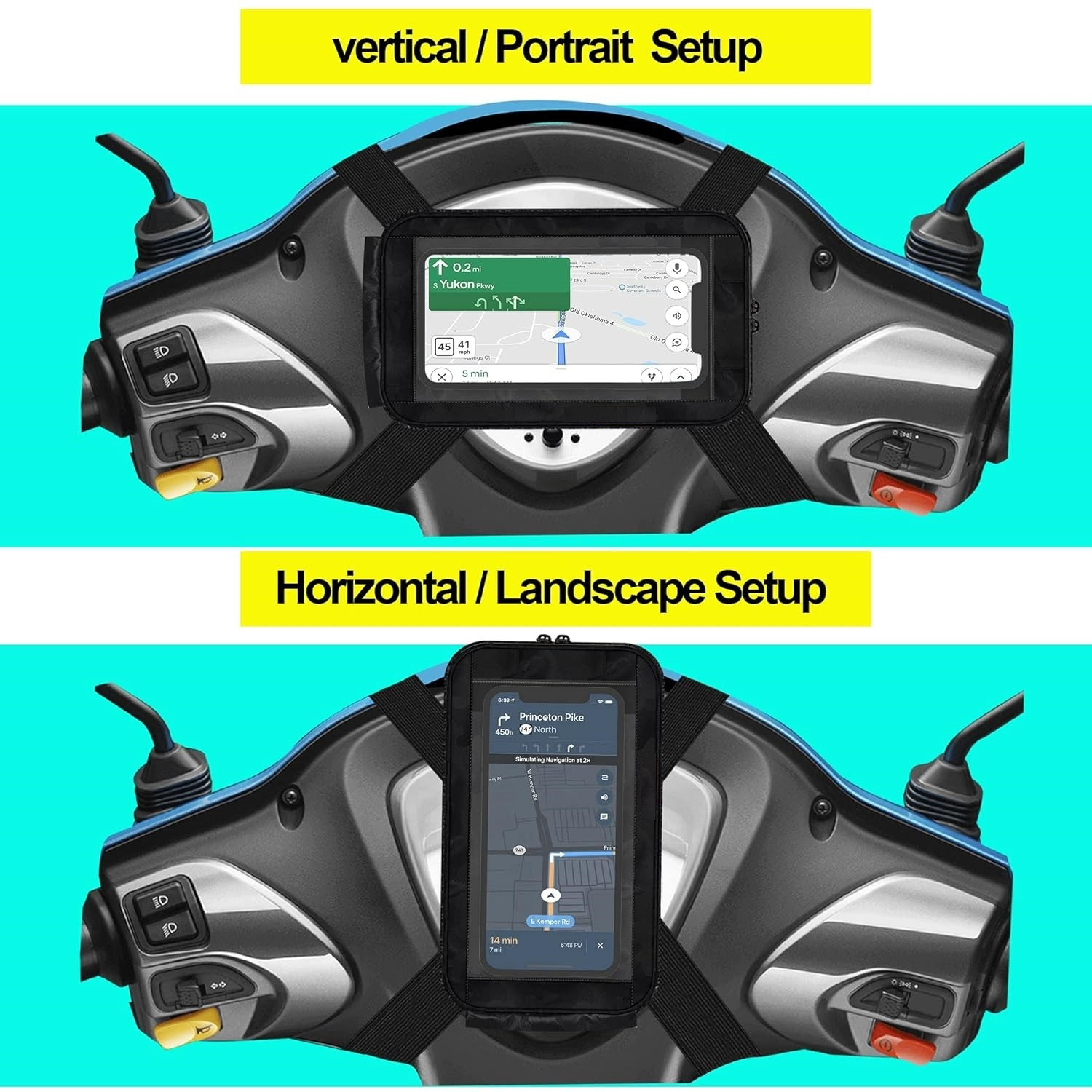 Image of DARKWAVE Mobile Holder for Scooty Mobile Pouch for Scooter Bike Mobile Holder-92 Bike Mobile Holder