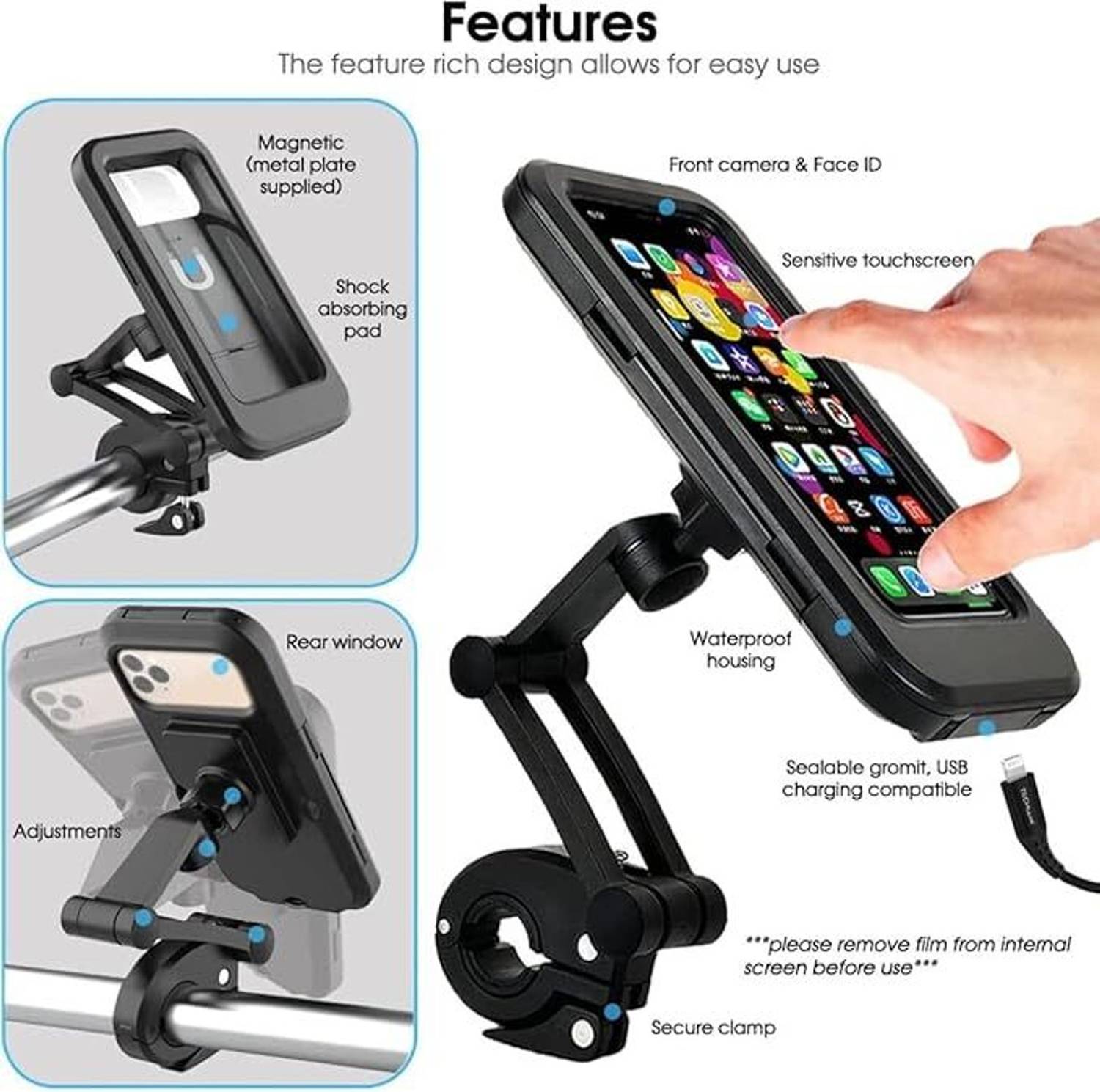 CHOVATIYA'S Bike Mobile Holder Black - Image 4