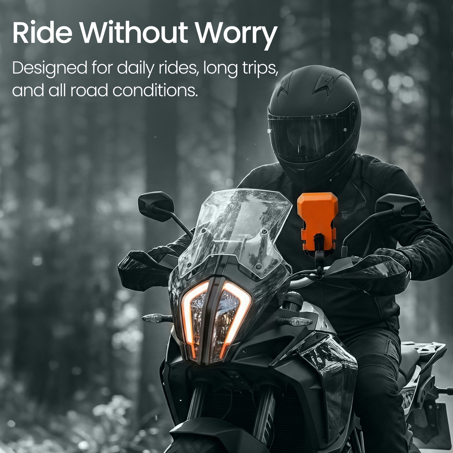 Image of Portronics Mobike 4 Plus All-Weather Bike Mobile Holder with Sunshade & 360 Rotation Bike Mobile Holder