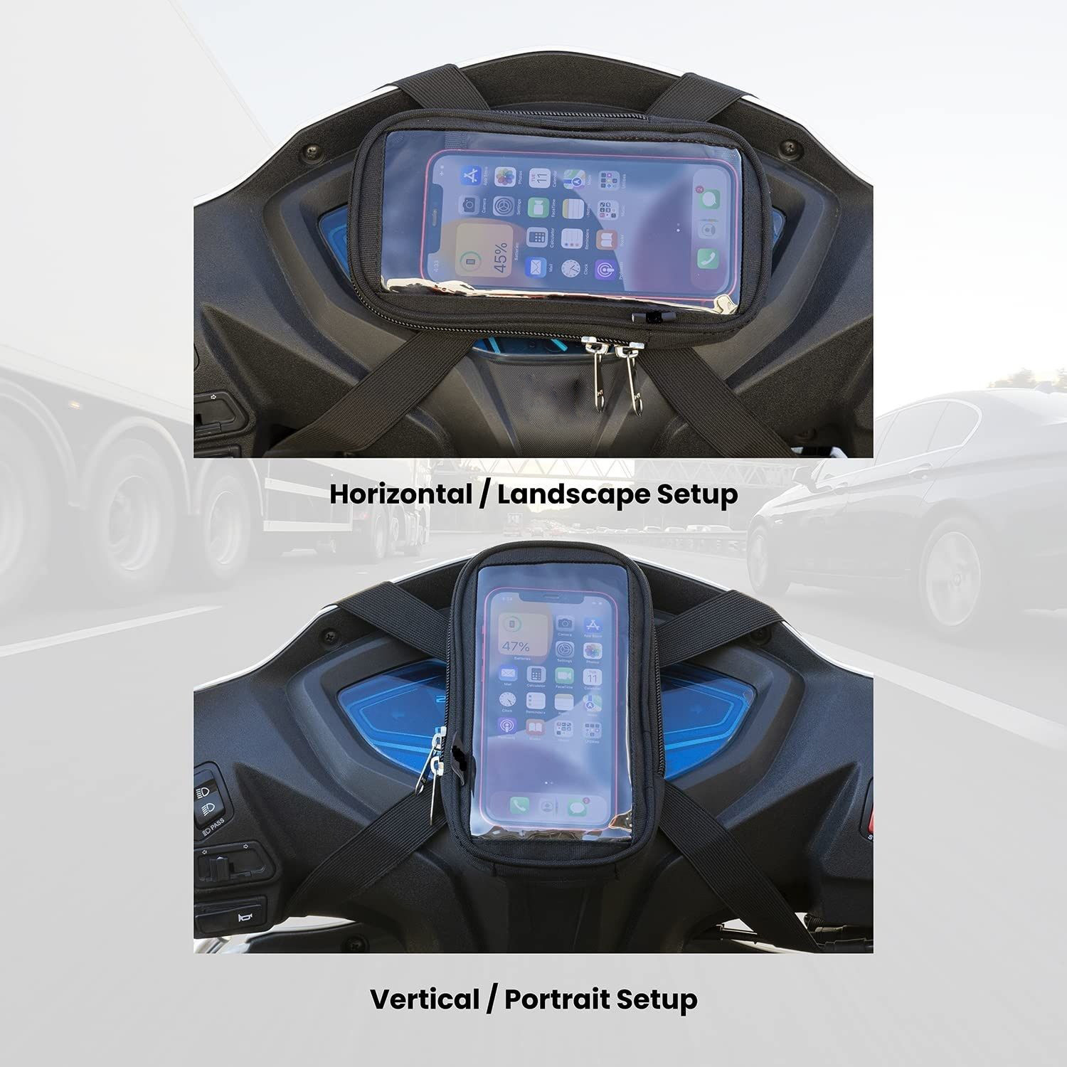 Image of GOSHIV-car and bike accessories Scooter /Scooty Mobile Holder for Cygnus Ray ZR Bike Mobile Holder