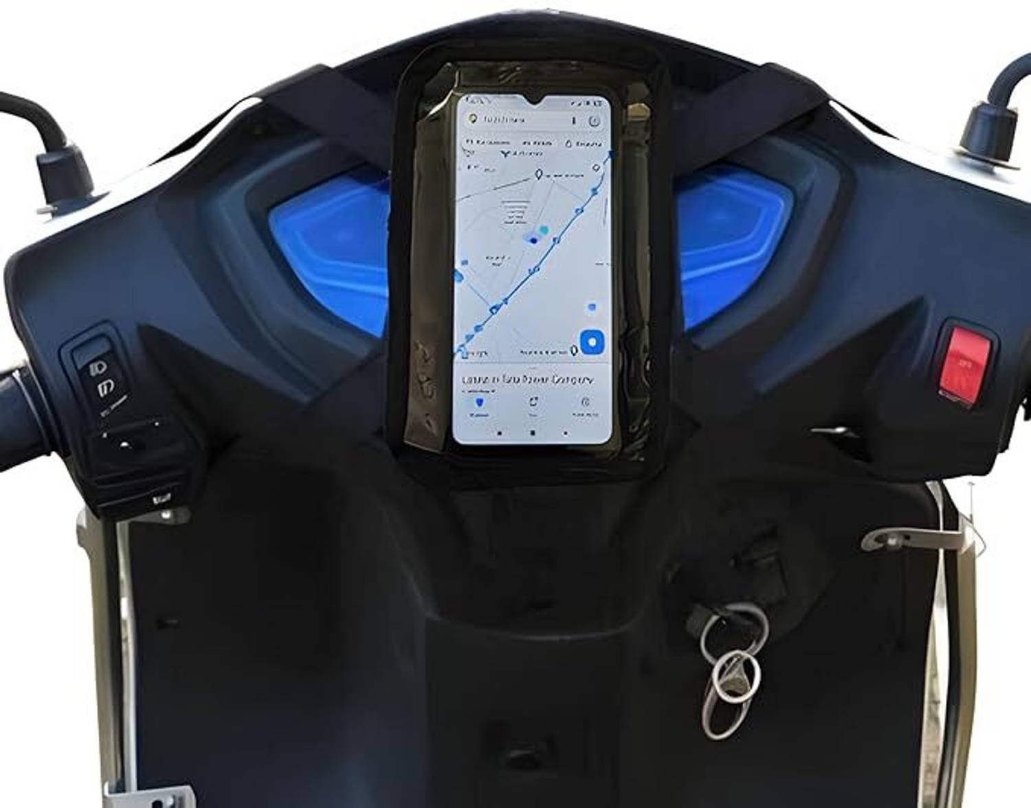ALLESXFIT Polyester Handlebar Mobile Holder for Scooty Scooter Phone Pouch Bag Bike Mobile Holder