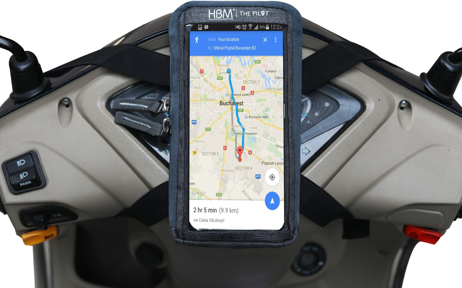 Image of HBM THE Pilot Mobile Holder for All Type of Scooters Activa scooty Bike Mobile Holder