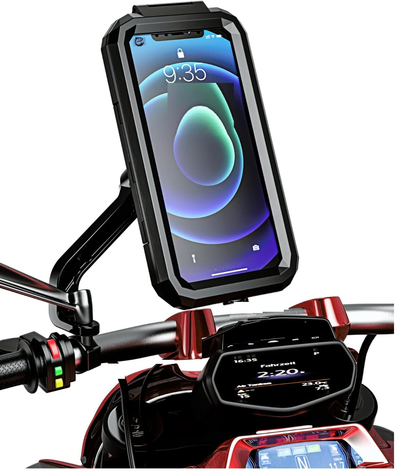 Image of FwellT Bike /Scooty Mobile Holder Waterproof 360 Rotation GPS Holder Bike Mobile Holder