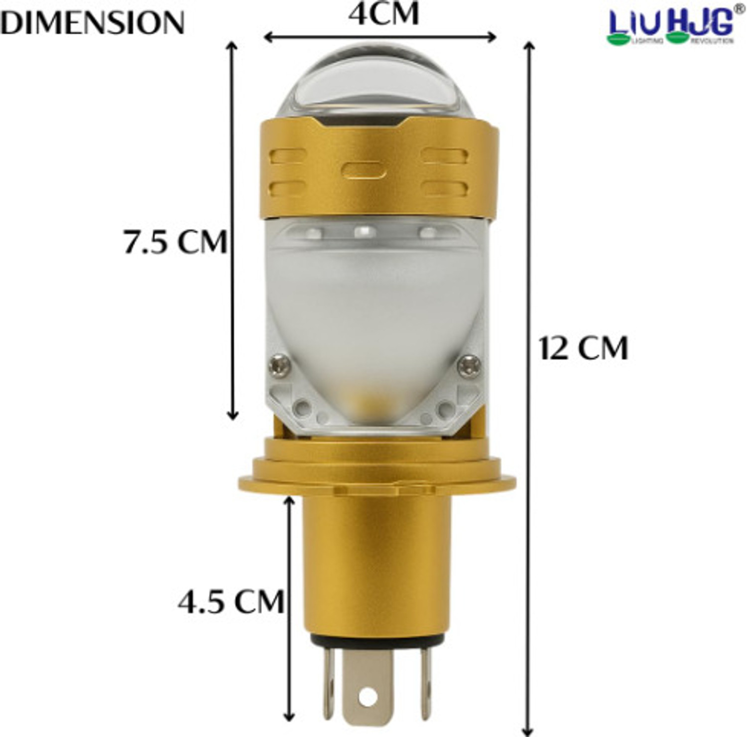 Image of VPL LIU HJG Golden H4 Projector LED Headlight Bulb Projector Lens