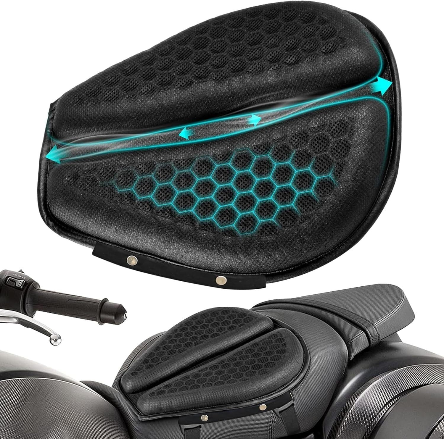 Image of Grandbiker 3D Gel Bike Seat Cushion Pad Shock-Absorbing Honeycomb Gel Cover for Long Rides Single Bike Seat Cover For Universal For Bike Universal For Bike