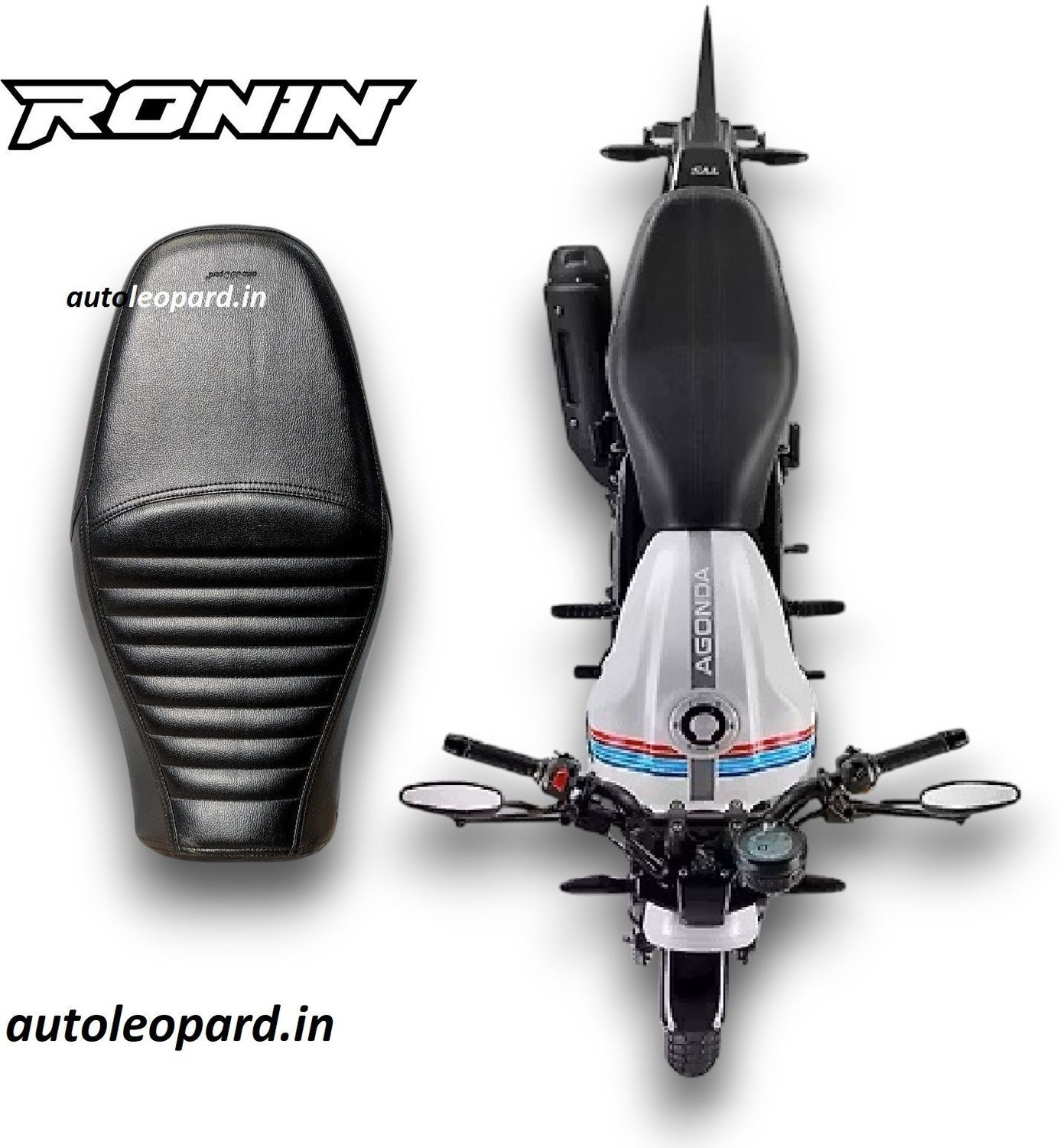 Image of AUTOLEOPARD RONIN 225 PREMIUM QUALITY SOFT TOUCH RUBBER FOAM Single Bike Seat Cover For TVS NA