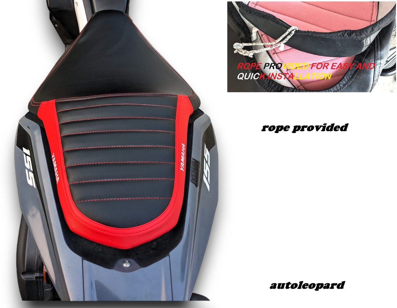 Image of AUTOLEOPARD AEROX 155 SCOOTY SEAT COVER Single Bike Seat Cover For Yamaha Aerox 155