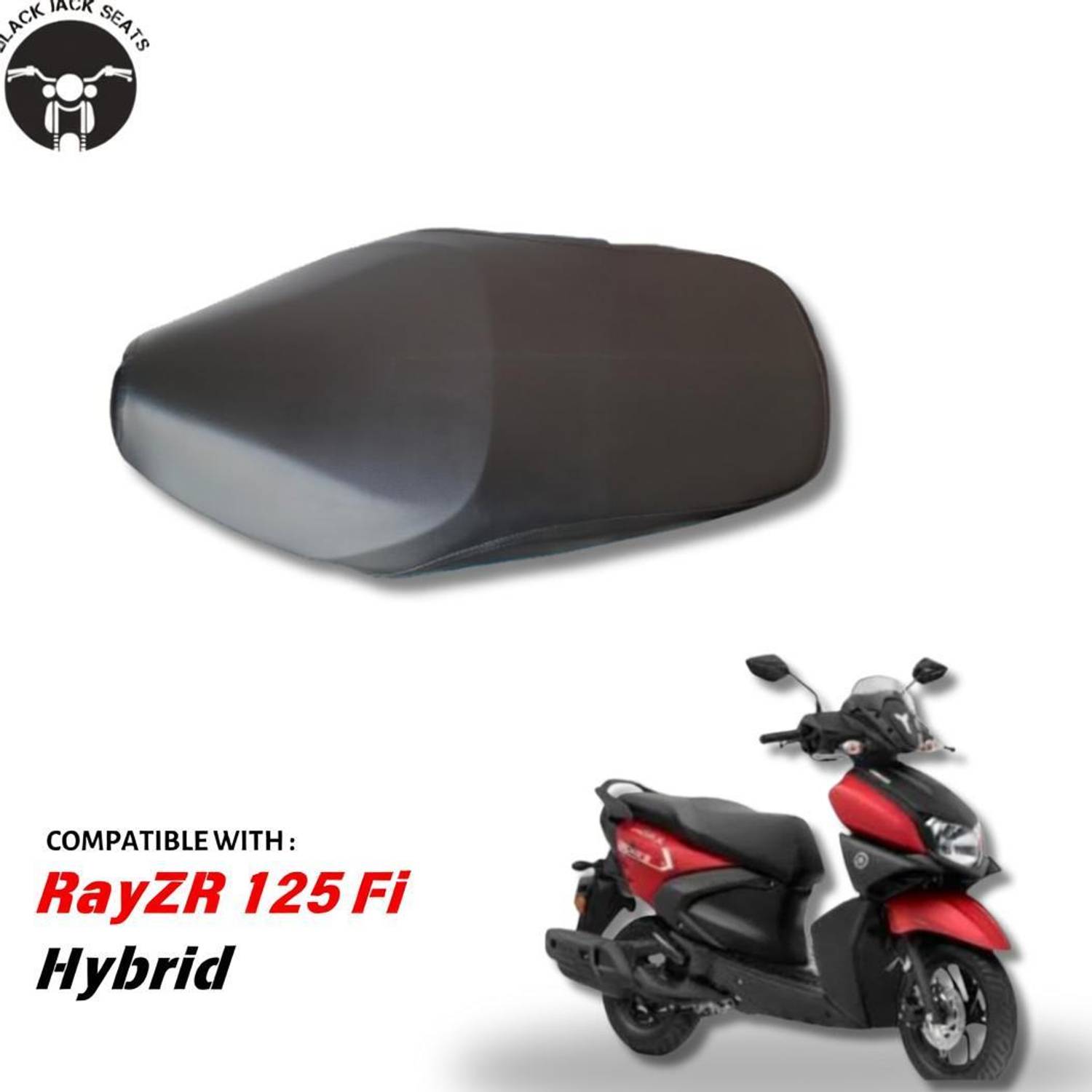 blackjackseats Yamaha Ray ZR Plain Seat Cover Black Single Bike Seat Cover For Yamaha Ray ZR