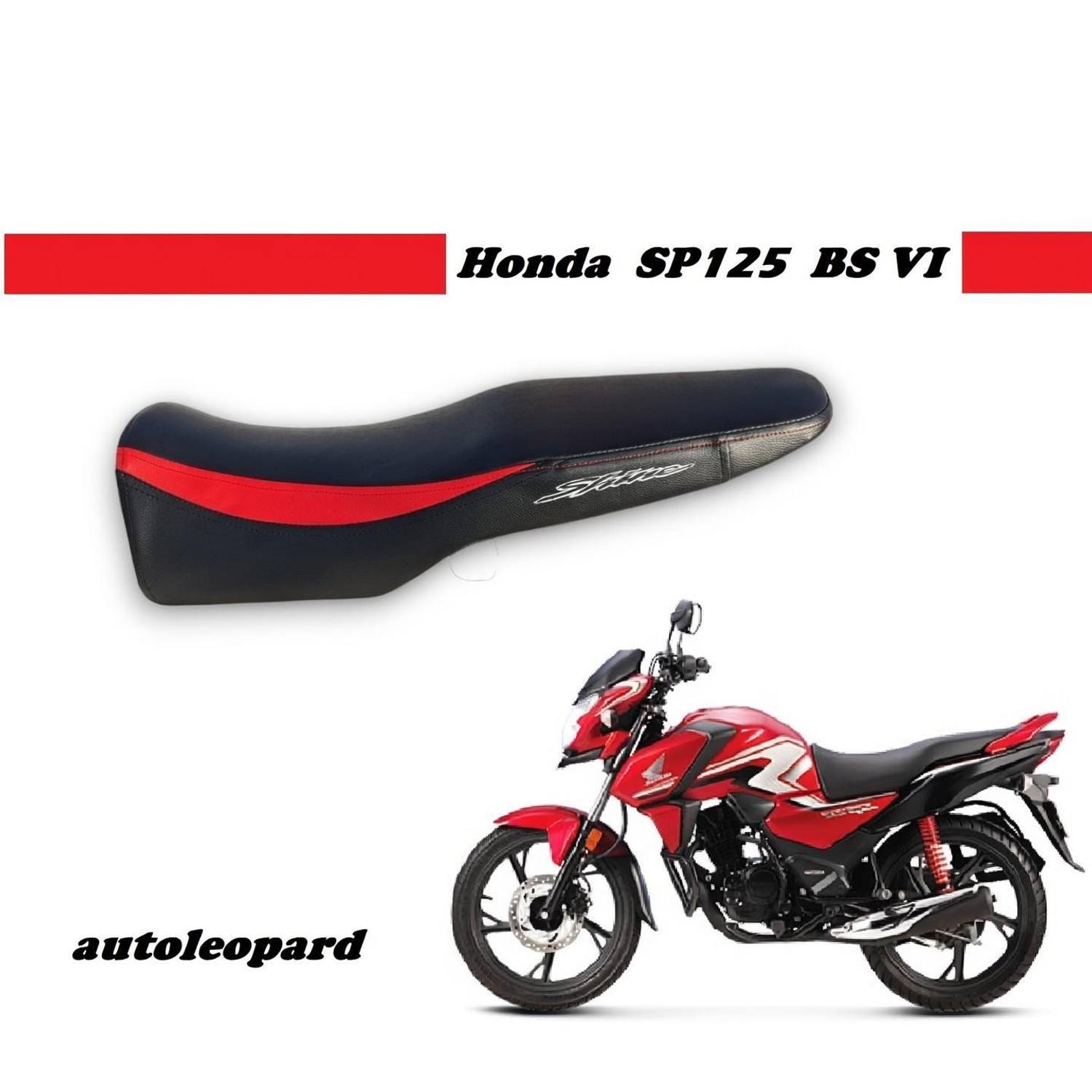 AUTOLEOPARD SP SHINE 125 BSVI BIKE SEAT COVER Single Bike Seat Cover For Honda NA
