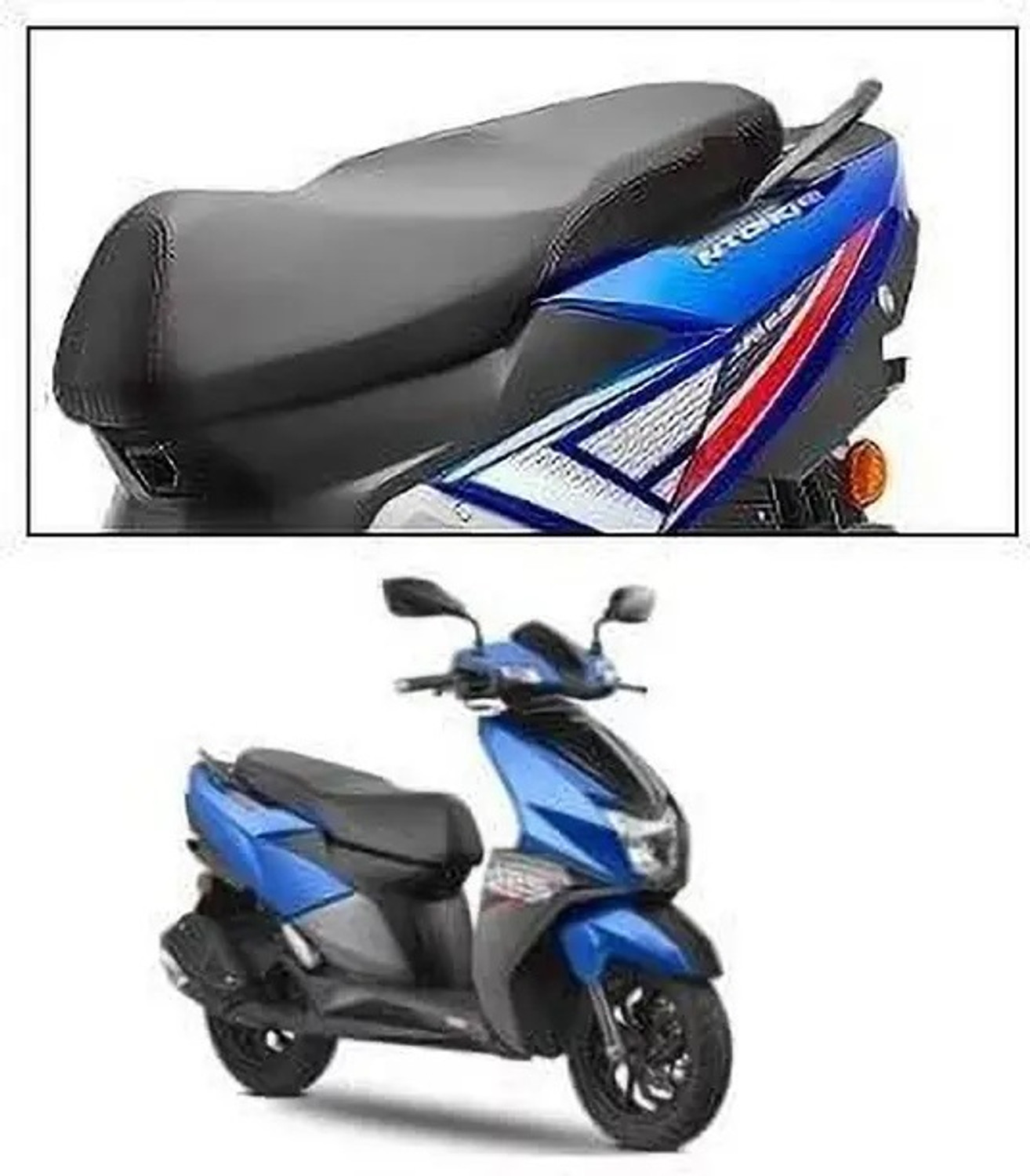 Image of RONISH Waterproof Durable Faux Leather Single Bike Seat Cover Single Bike Seat Cover For TVS NTorq 125