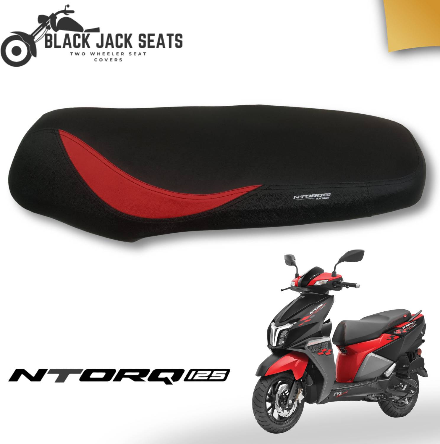 blackjackseats Premium Stripe Seat Cover for TVS NTorq 125 - Image 1