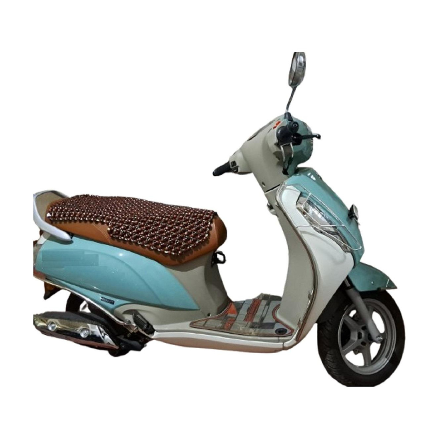Image of Q1 Beads Wooden Beads Scooter /Scooty Seat Cover for Long Rides Single Bike Seat Cover For Honda, Hero, Suzuki, TVS, Yamaha, NA Activa, Access, S1, S1 Pro, Wego, Vespa, Aviator, Fascino, Jupiter, Pleasure, Ray, SS 125