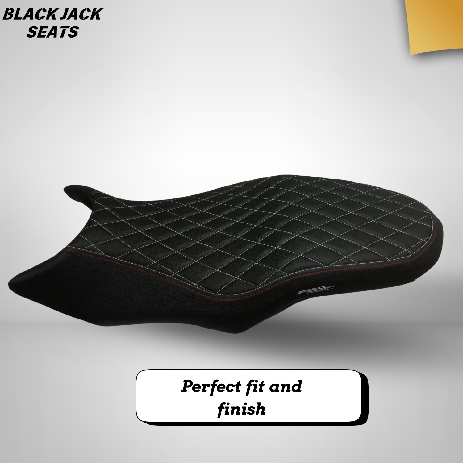 Image of blackjackseats FZ-S Version 4.0 Diamond Cut Seat Cover - Premium Stitching, High-Density Foam Single Bike Seat Cover For Yamaha FZ-S
