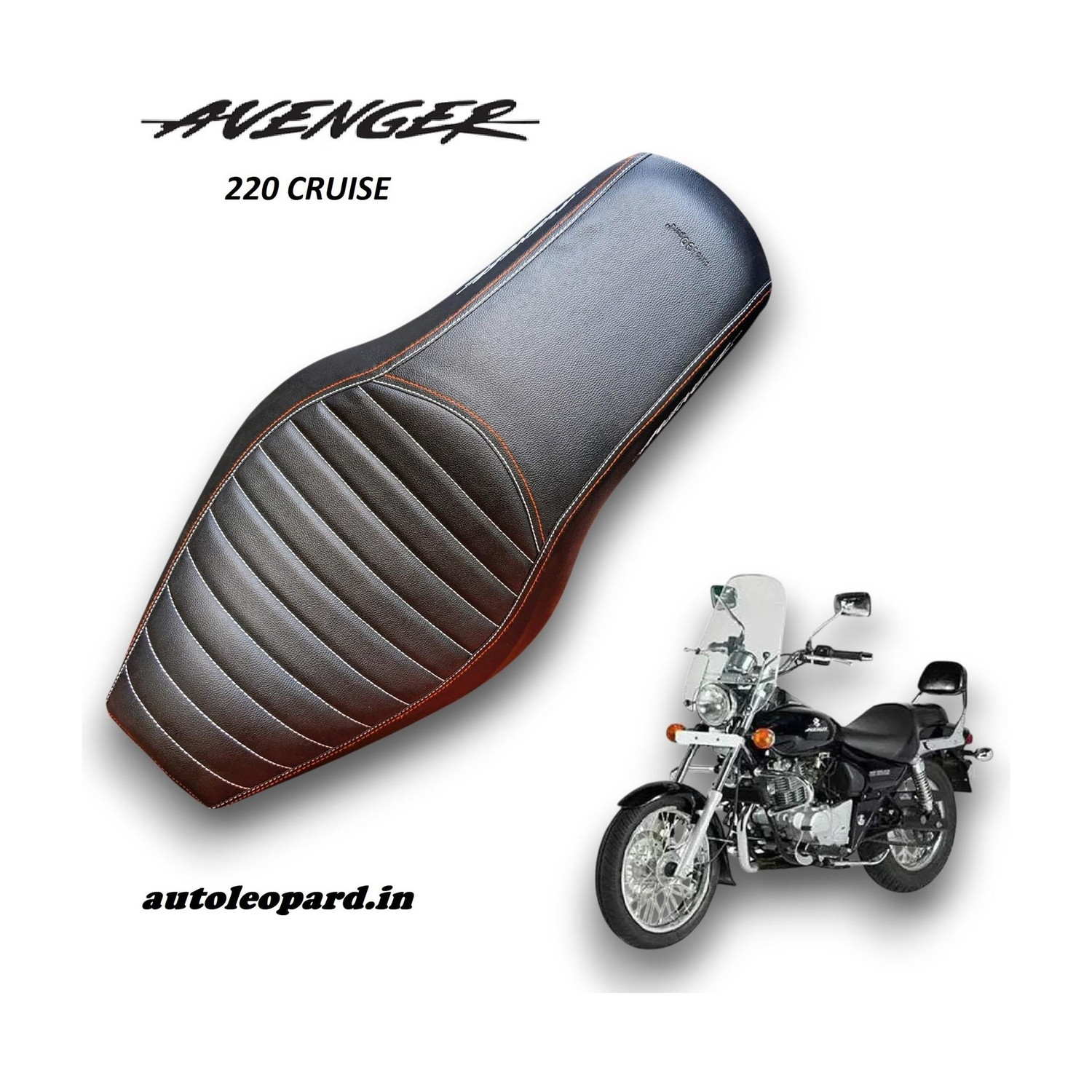 Image of AUTOLEOPARD AVENGER CRUISER 220 PREMIUM QUALITY Single Bike Seat Cover For Bajaj Avenger 220 DTS-i