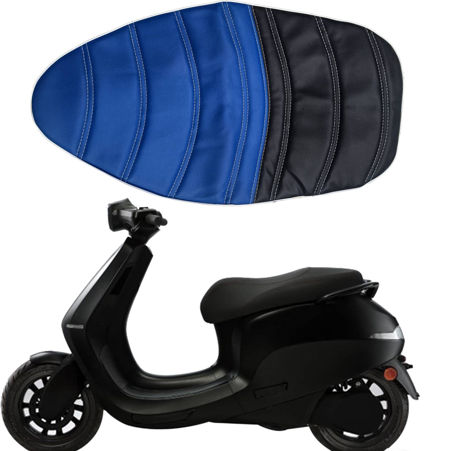ANK Seat Cover For Ola Electric S1 and S1 Pro Blue & Black Single Bike Seat Cover For Ola S1, S1 Pro