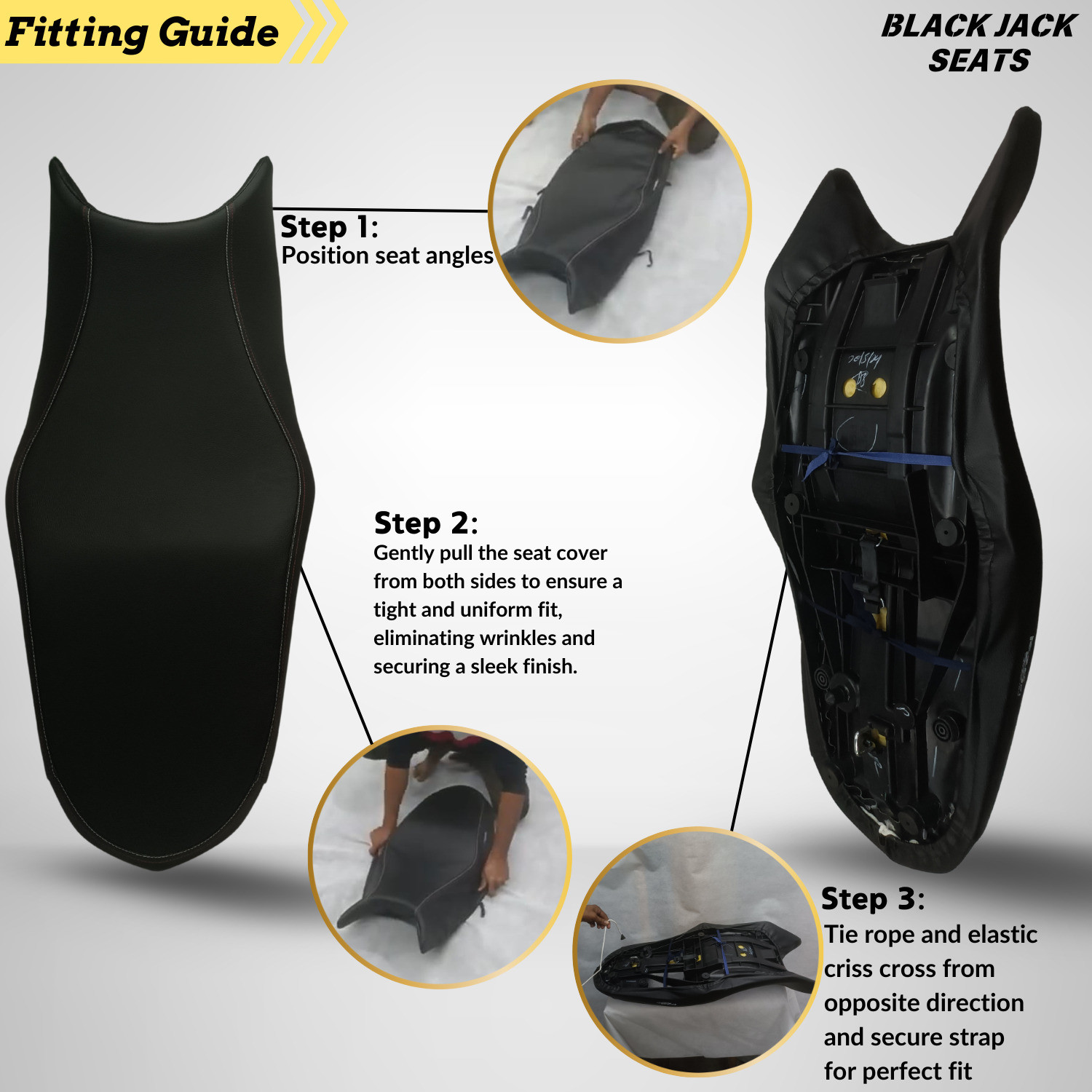 Image of blackjackseats FZ-S Version 4.0 Diamond Cut Seat Cover - Premium Stitching, High-Density Foam Single Bike Seat Cover For Yamaha FZ-S