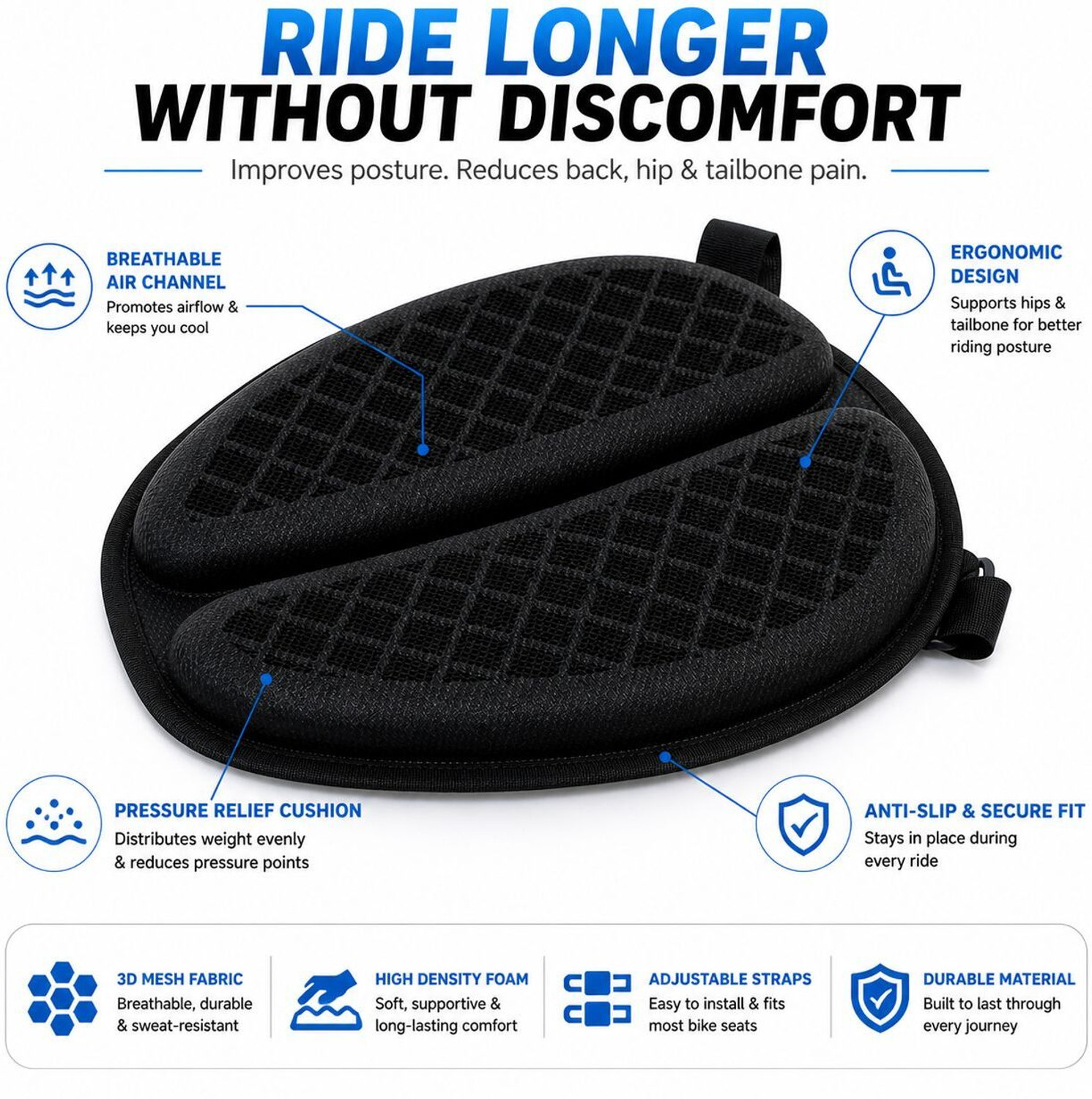 Image of Grandbiker Universal For Bike Single Bike Seat Cover For Universal For Bike Single Bike Seat Cover For Universal For Bike Universal For Bike