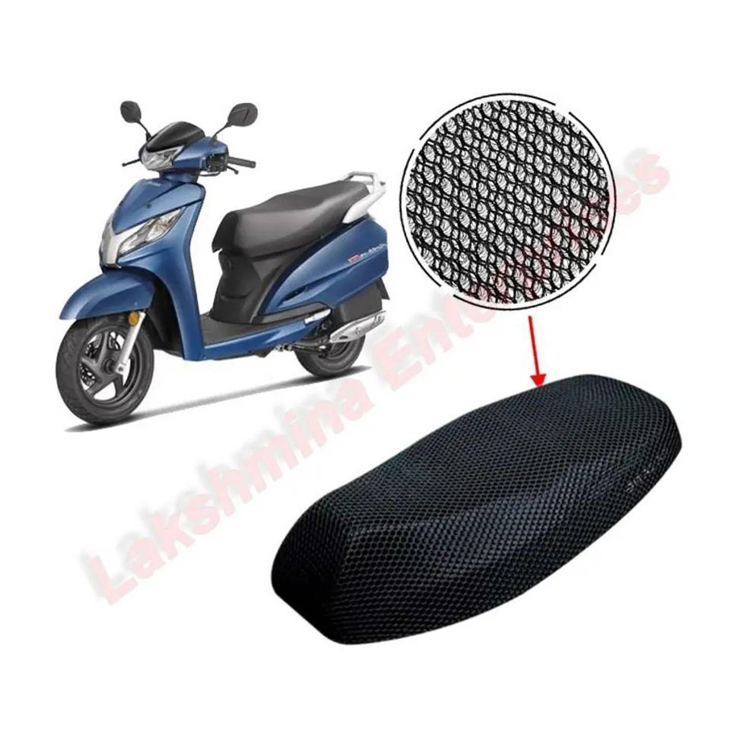 carbox 05-KB_4xl 3D Free Size Mesh Net Cushion Universal For All Scooty Single Bike Seat Cover For Honda Activa i, Activa 3G, Activa 4G, Activa 5G, Activa 6G, Activa 125, Activa, Dio, Grazia
