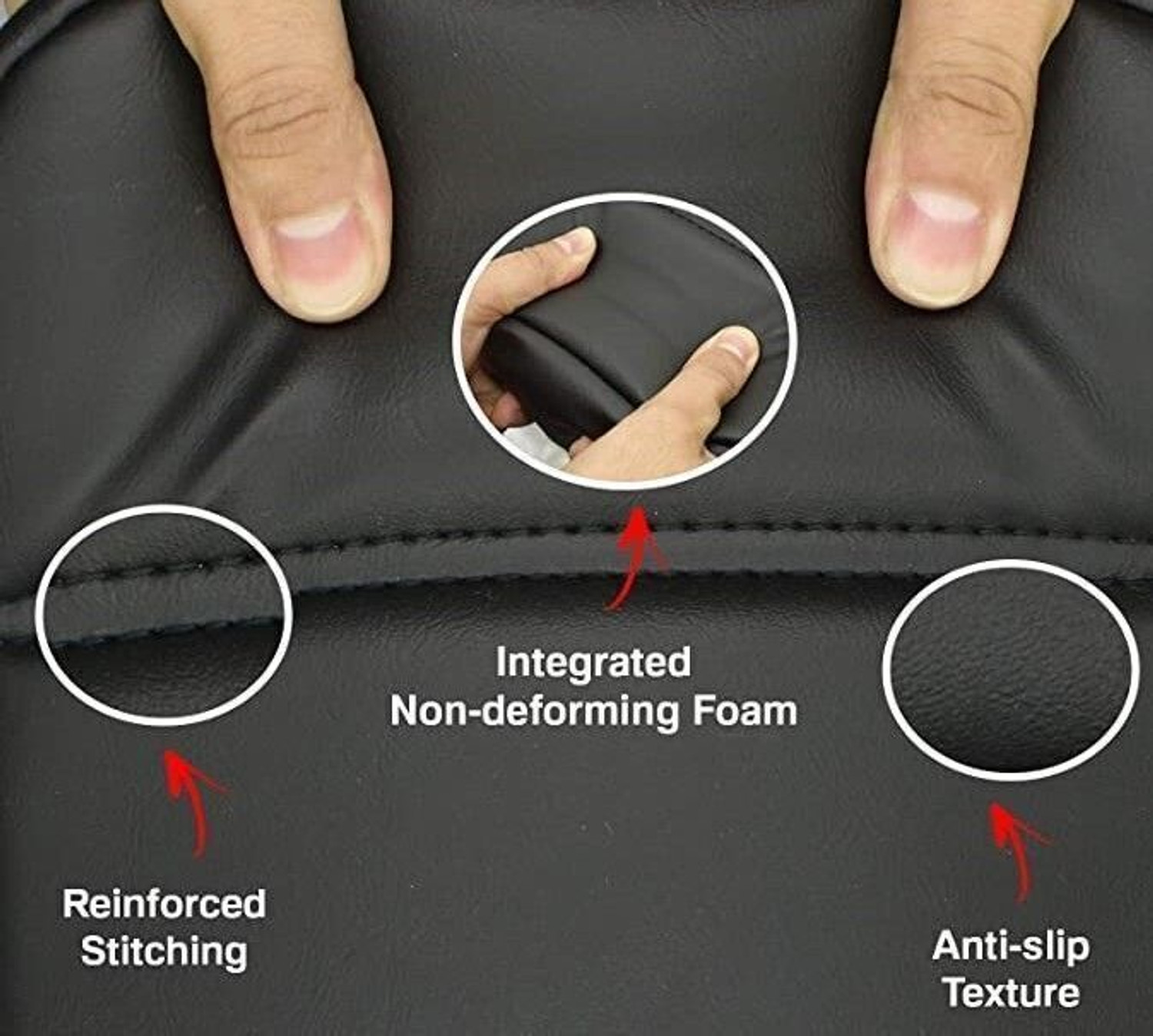Image of ignitex Waterproof Z Black Premium Leather Split Bike Seat Cover For Royal Enfield Bullet, Bullet Classic, Classic, Classic 350, Classic 500, Classic Desert Storm