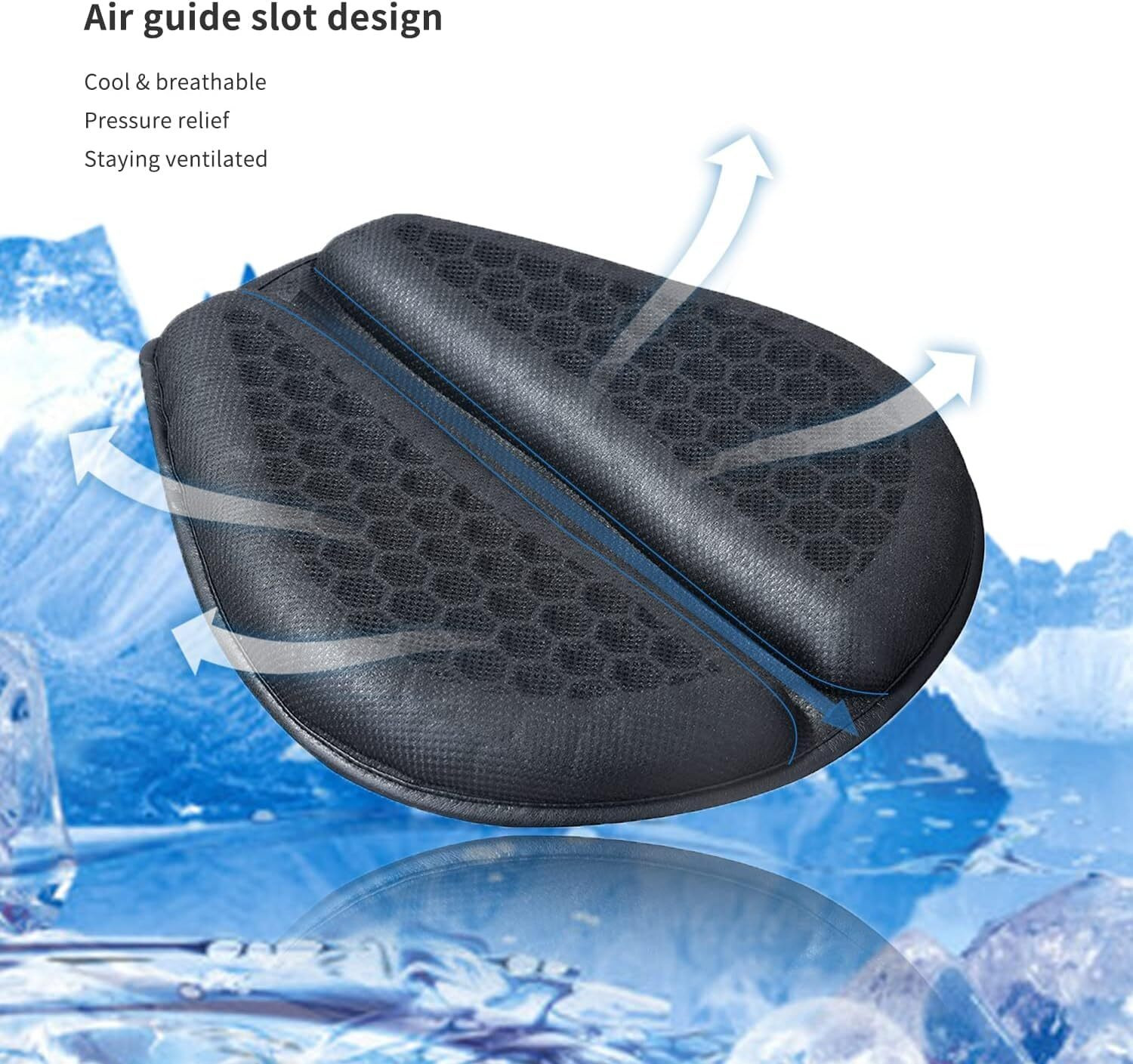 Image of Grandbiker 3D Gel Bike Seat Cushion Pad Shock-Absorbing Honeycomb Gel Cover for Long Rides Single Bike Seat Cover For Universal For Bike Universal For Bike