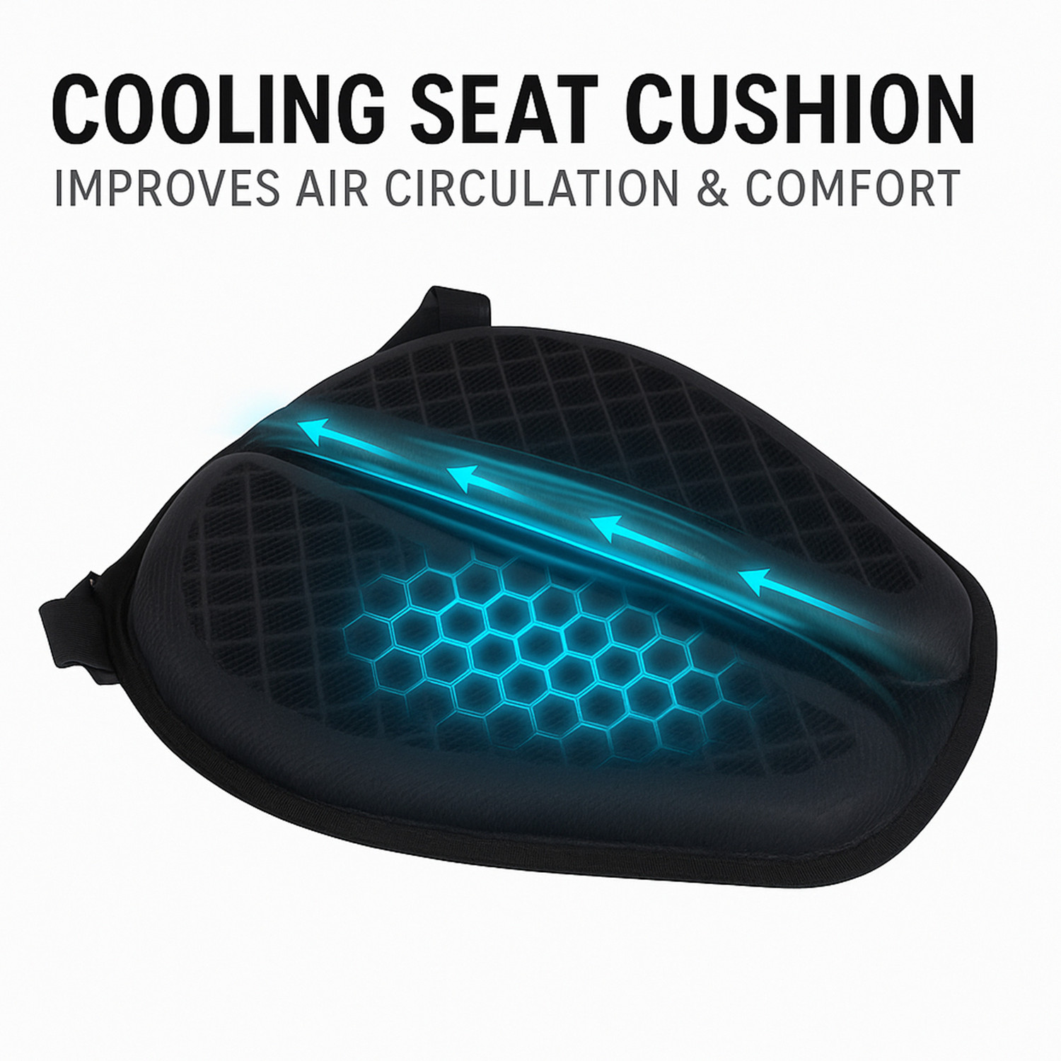 Image of Grandbiker Gel Air Seat Cushion 3D Honeycomb Gel Structure Cover for Long Rides Single Bike Seat Cover For Royal Enfield Meteor 350