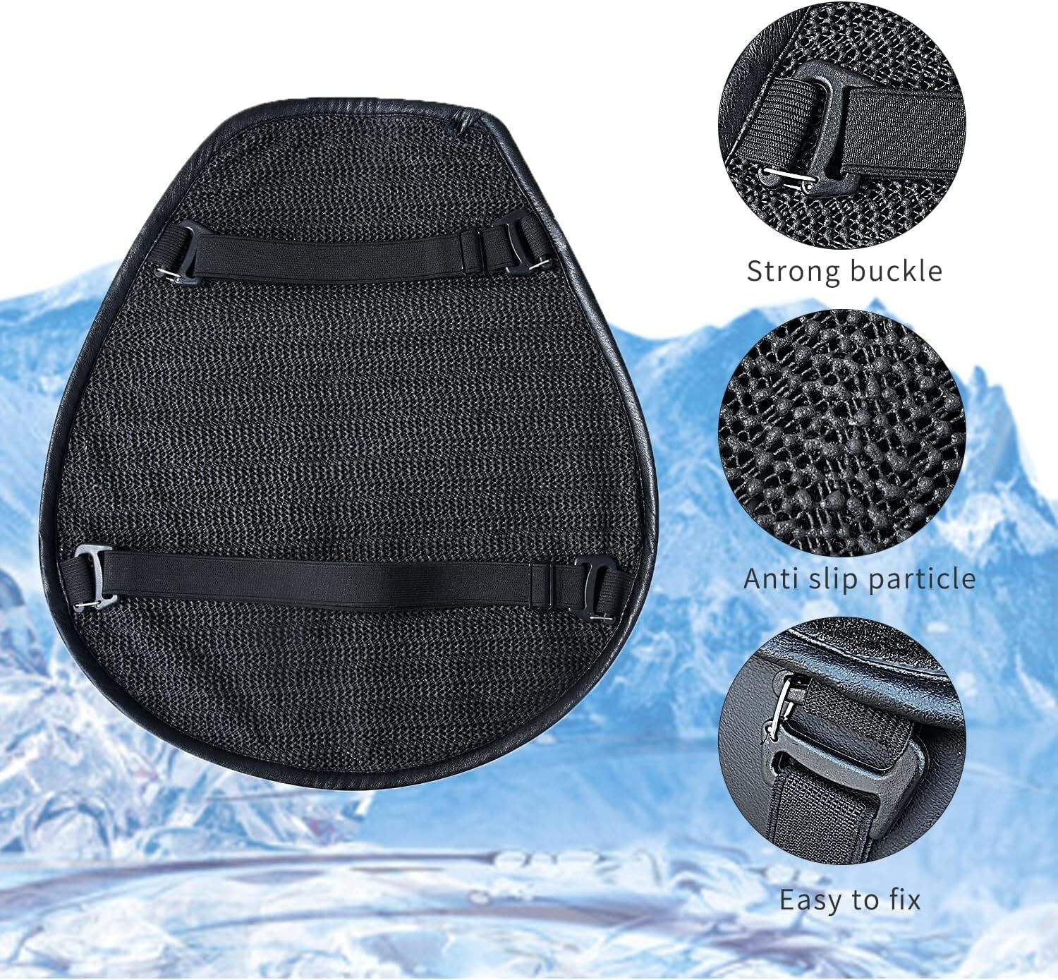 Image of Grandbiker 3D Gel Bike Seat Cushion Pad Shock-Absorbing Honeycomb Gel Cover for Long Rides Single Bike Seat Cover For Universal For Bike Universal For Bike