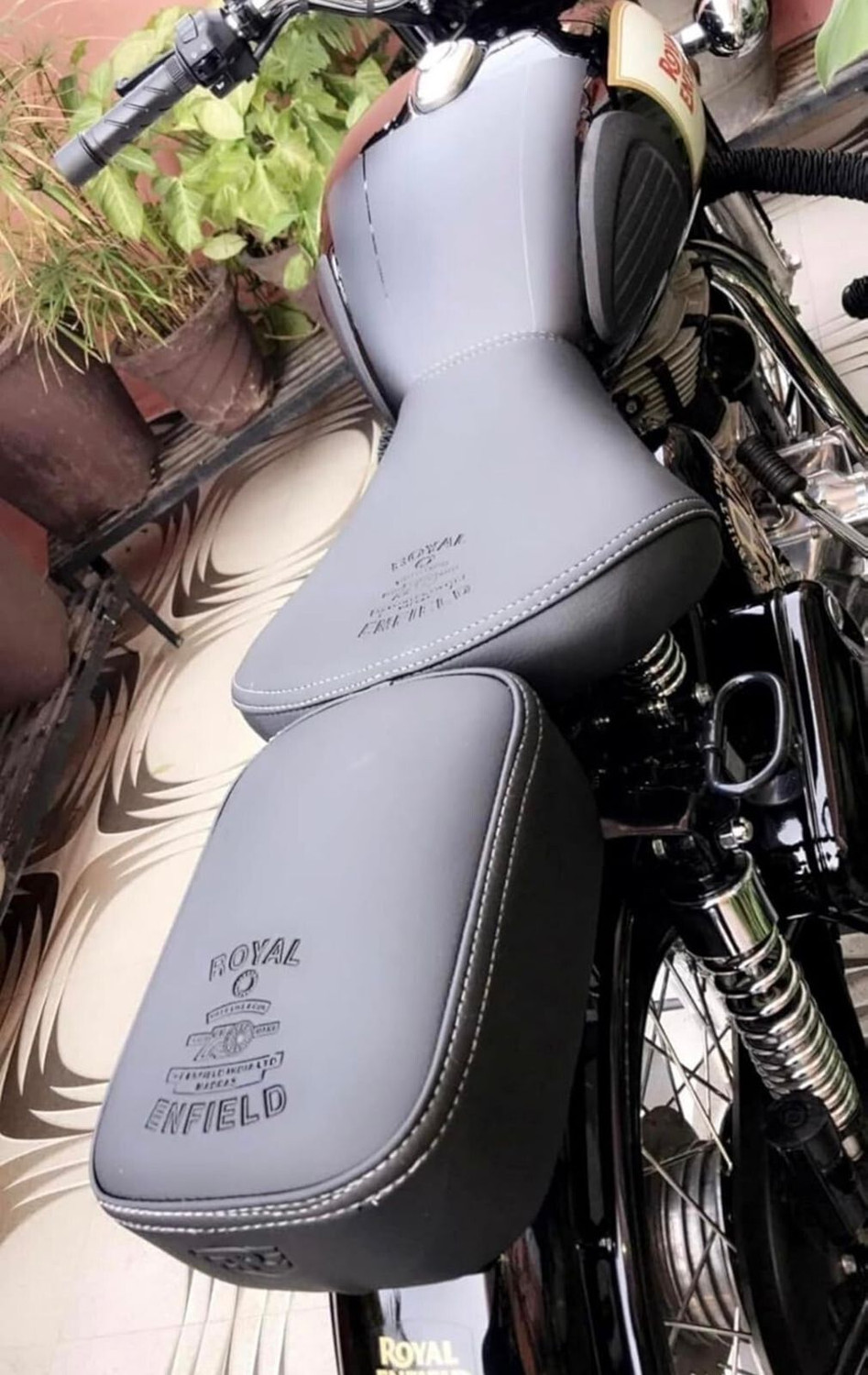 Image of Ahujaseatcover Ca12 Single Bike Seat Cover For Royal Enfield Bullet Classic