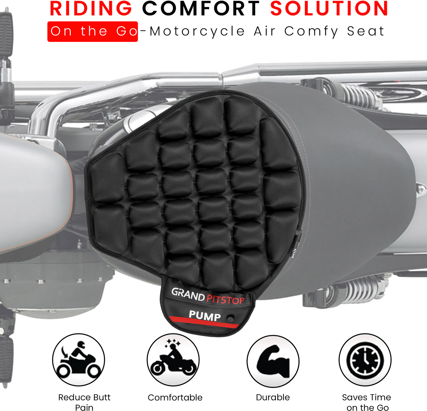 Image of GrandPitstop Airseat Bub C Single Bike Seat Cover For Royal Enfield Bullet Classic
