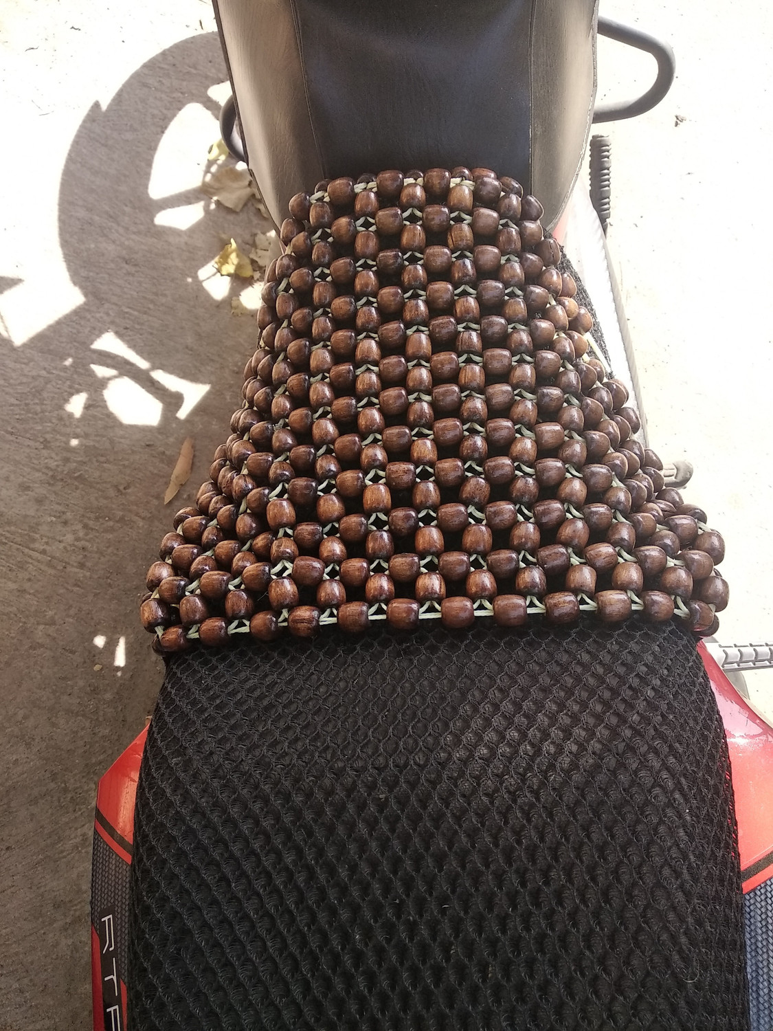 Image of Q1 Beads Wooden cushion Gel pad for all the Bike & Scooter Single Bike Seat Cover For Yamaha, Suzuki, Hero, KTM, Hyosung, TVS, Royal Enfield, Bajaj, Honda FZ16, Pulsar 150 DTS-i, Pulsar 220 DTS-i, R15, Aviator, Pleasure, Classic Desert Storm, Gixxer SF, Activa, Splendor, Access, Sport, Classic 350, Pulsar 135 LS DTS-i, Duke 200, CBR 150R, Apache, Discover 125 DTS-i, Pulsar 180 DTS-i, Thunder Bird 350, Apache RTR 160, CB Shine, Unicorn, CB Hornet 160, Continental GT, Avenger 220 DTS-i, Ninja 300