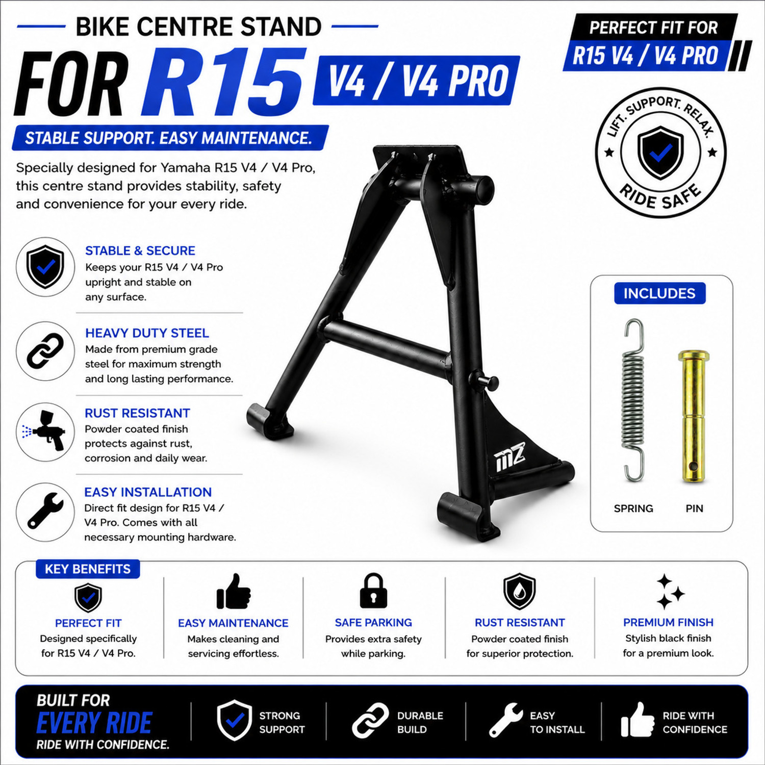 Image of MOXZILLA Bike Centre Stand Compatible for R15 V4 / V4 PRO Direct Fit Bike Centre Stand