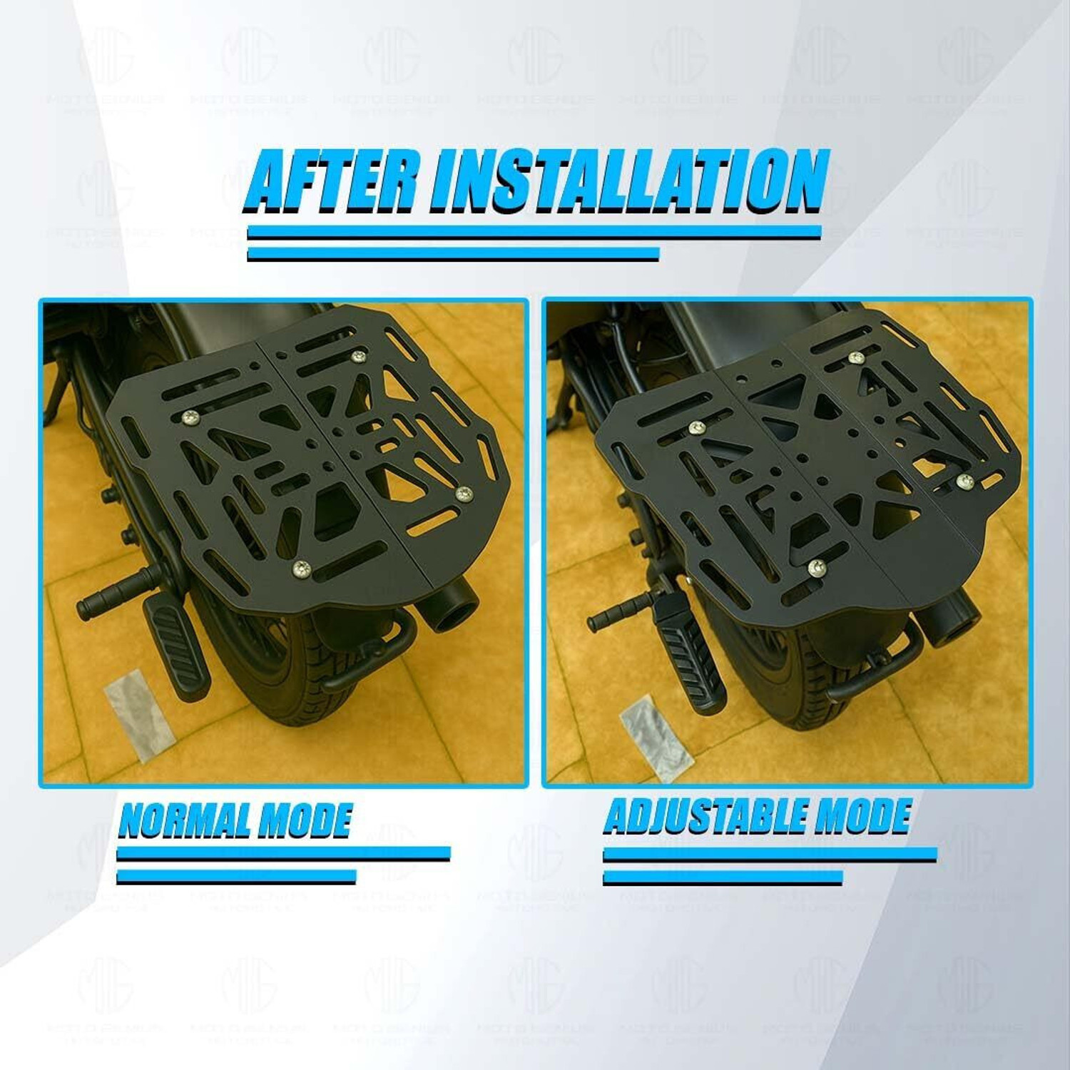 Image of Moto Genius Universal Adjustable Top Base Plate for Luggage Rack Bike Storage Stand