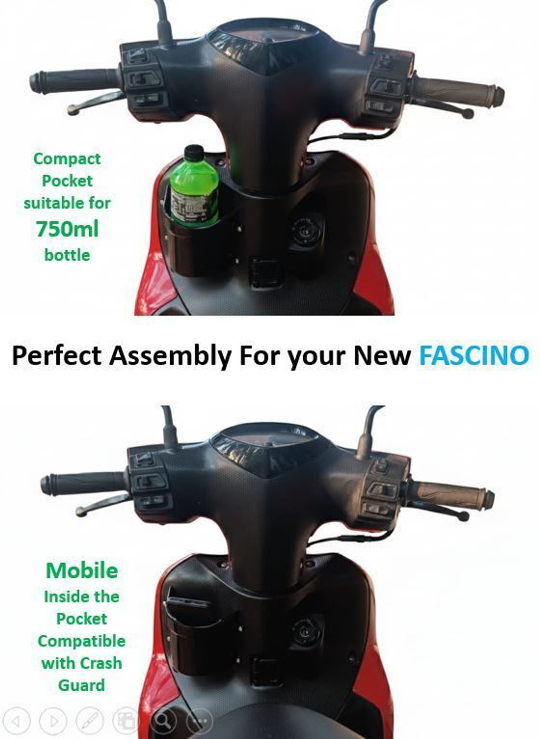 Image of Classtic Yamaha Fascino Front Pocket and Glovebox Bike Storage Stand