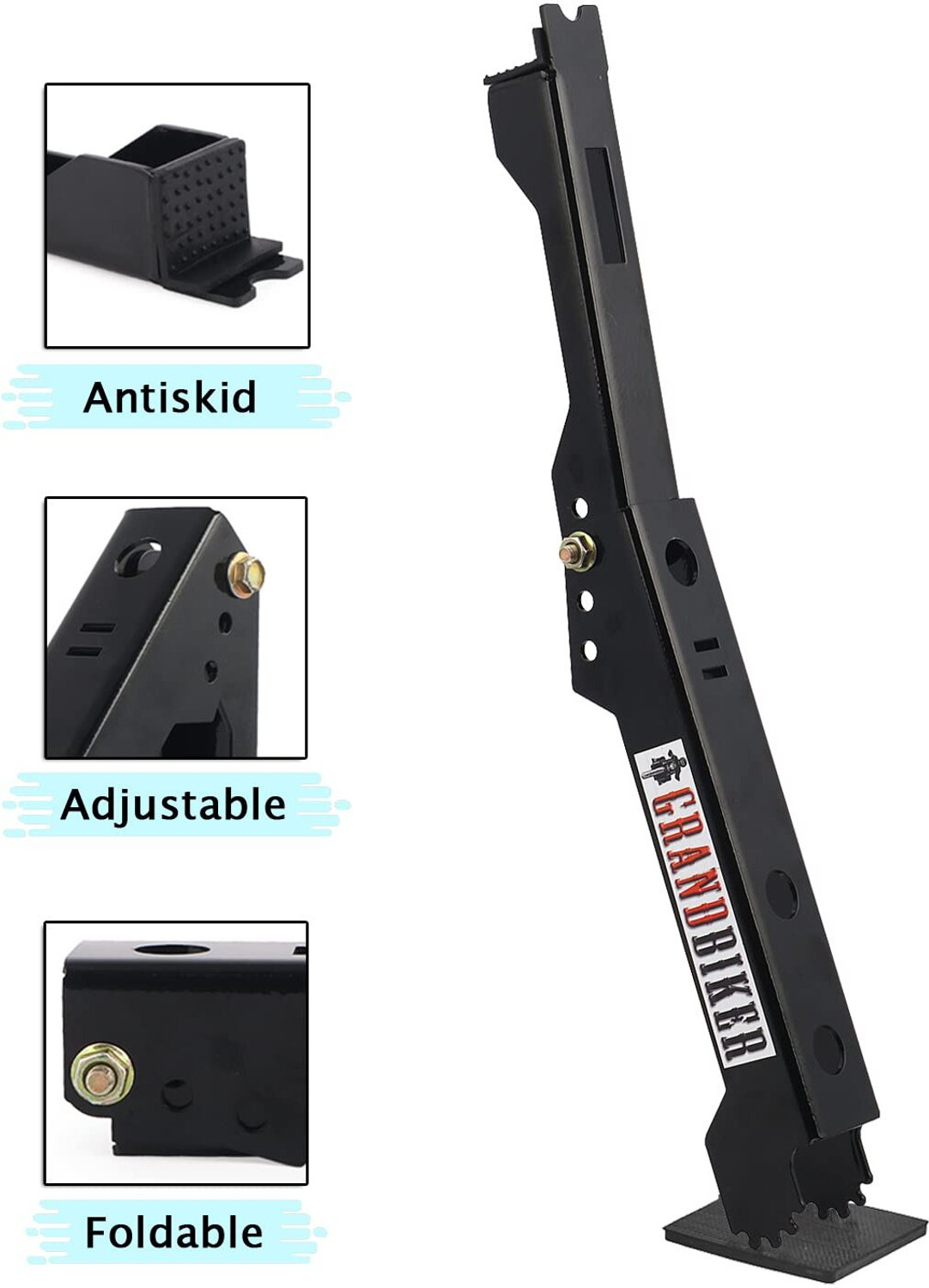 Image of Grandbiker Black Moto Jack for Bike Chain Maintenance, Cleaning, Puncture Check Bike Storage Stand